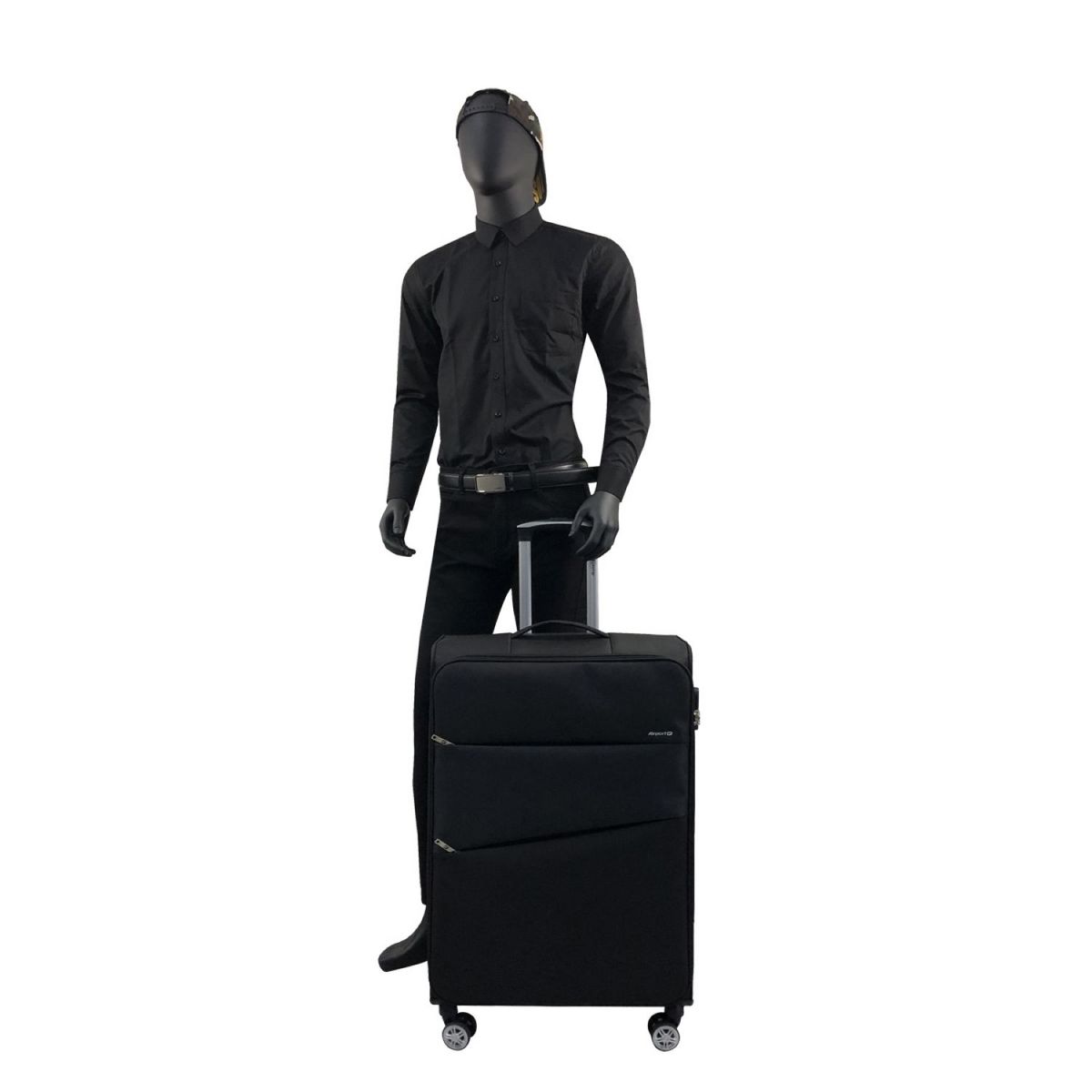 AIRPORT Grande Valise souple noire Perfeckto 75x46x27cm