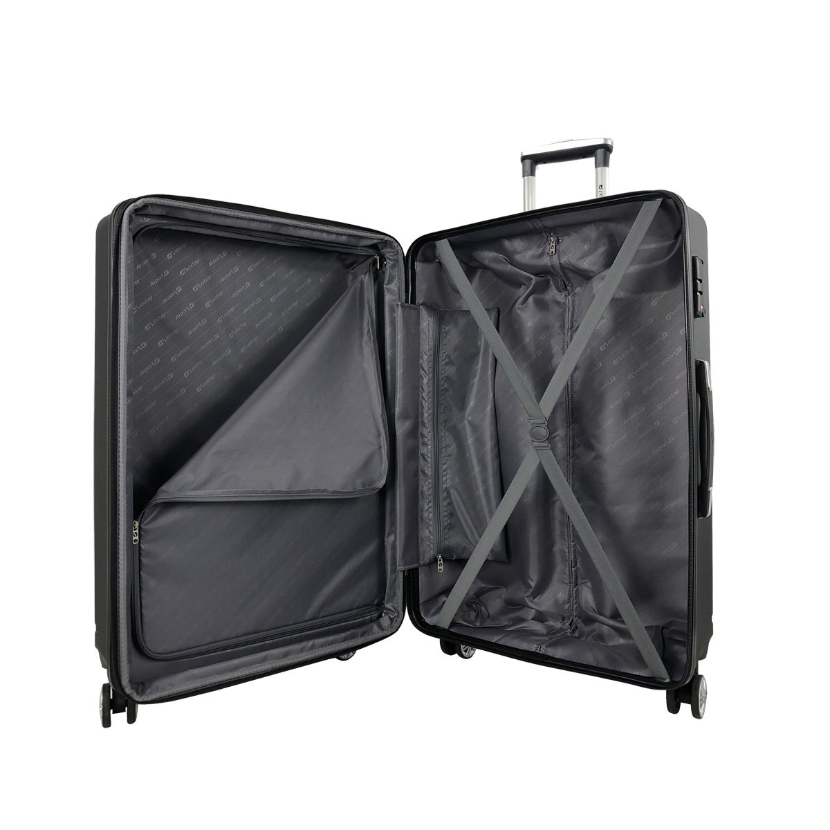 AIRPORT Valise cabine rigide noire Equalizer 55x36x21cm