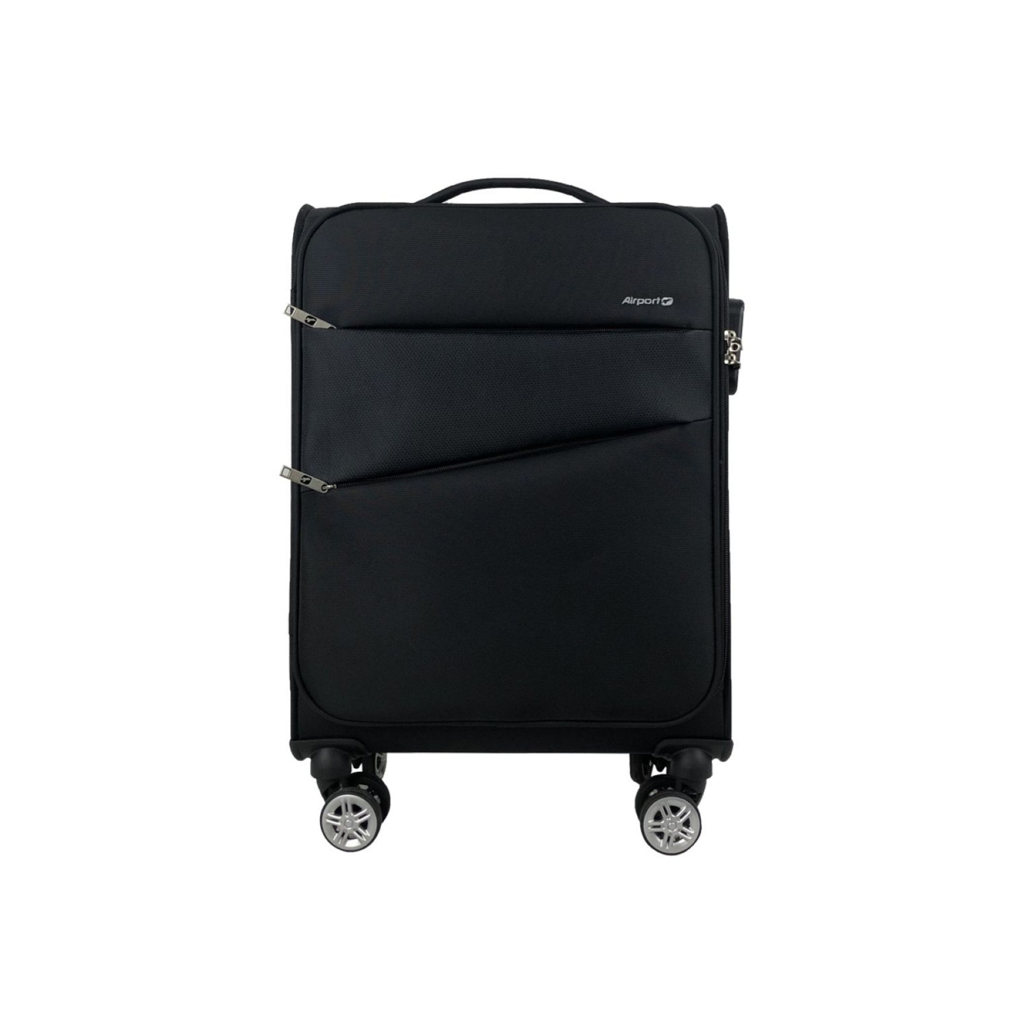 Voir la diapositive 2 : AIRPORT Valise cabine souple noire Perfeckto 55x35x20cm
