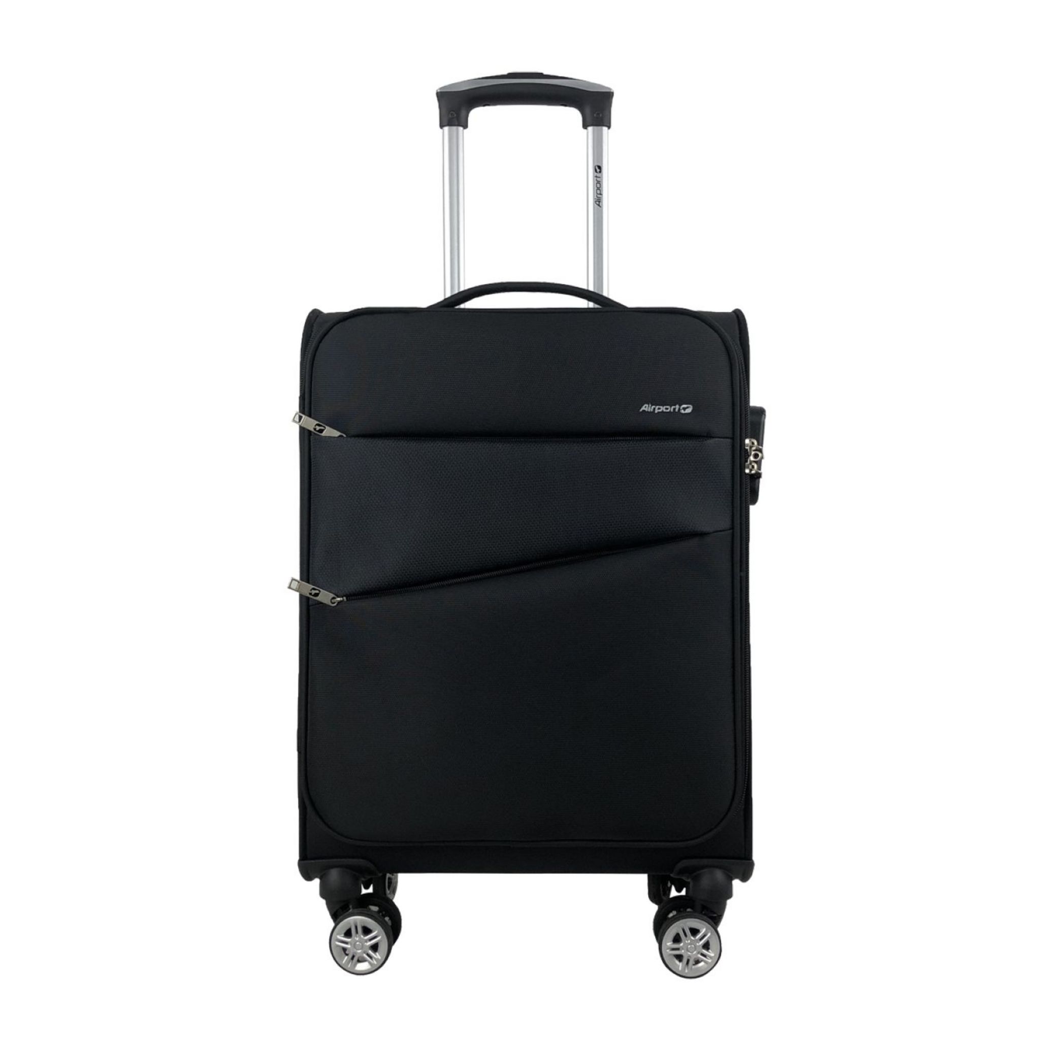 Voir la diapositive 3 : AIRPORT Valise cabine souple noire Perfeckto 55x35x20cm