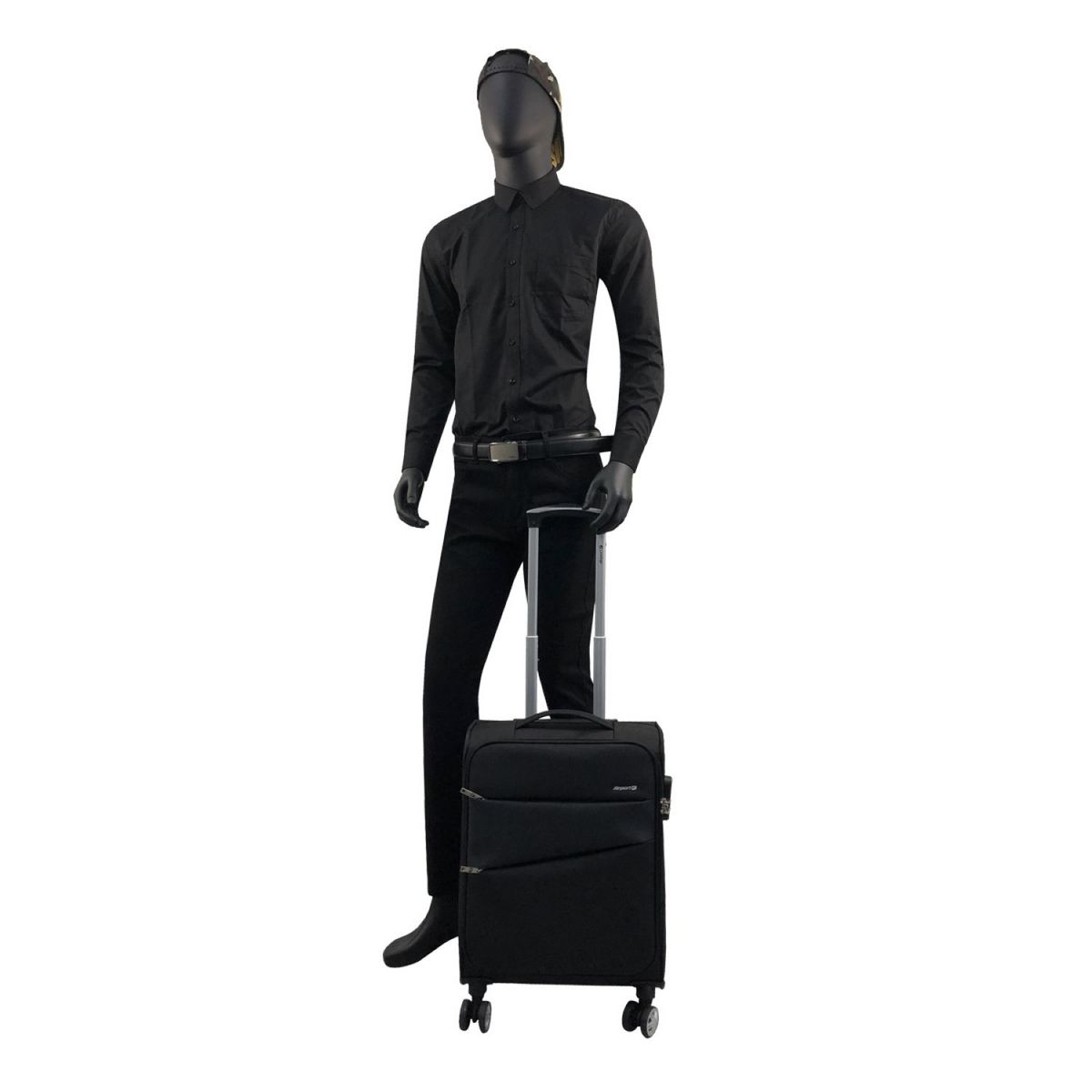AIRPORT Valise cabine souple noire Perfeckto 55x35x20cm
