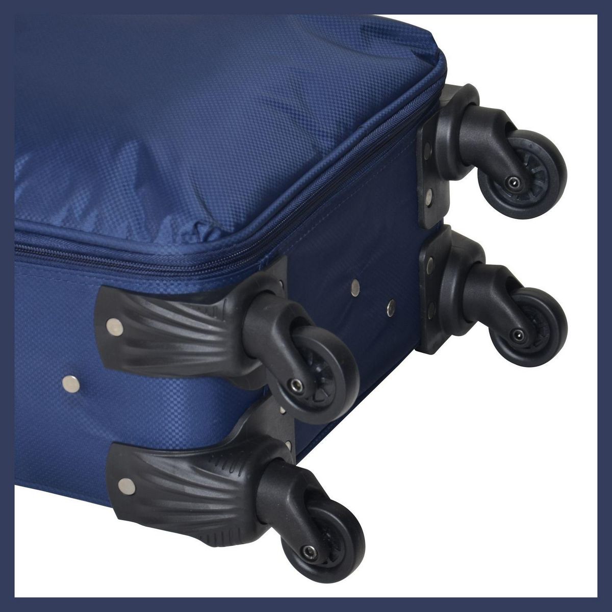 AIRPORT Valise cabine souple 55cm 4 roues FLYLINE - bleu foncé