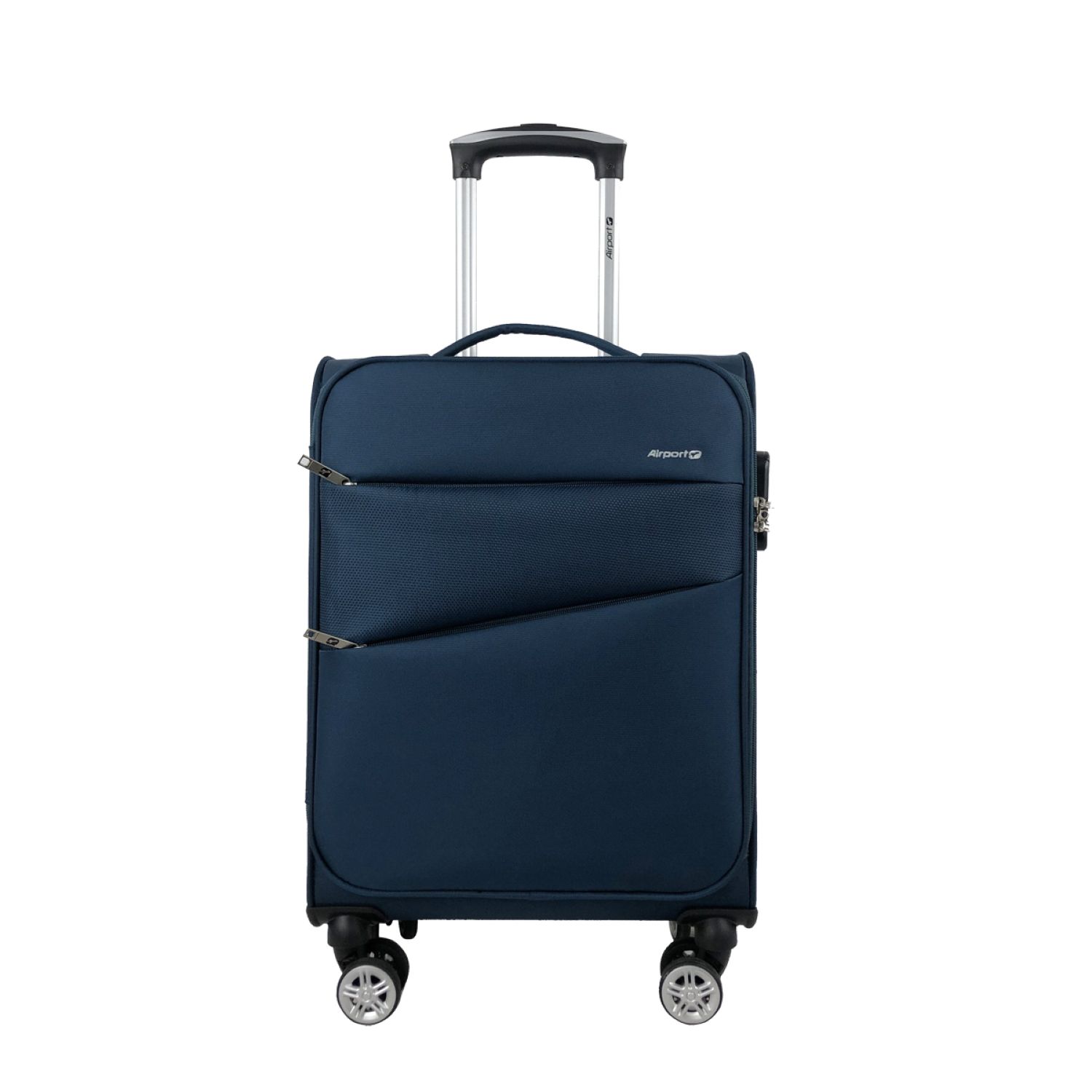 Voir la diapositive 3 : AIRPORT Valise cabine souple bleue foncé Perfeckto 55x35x20cm
