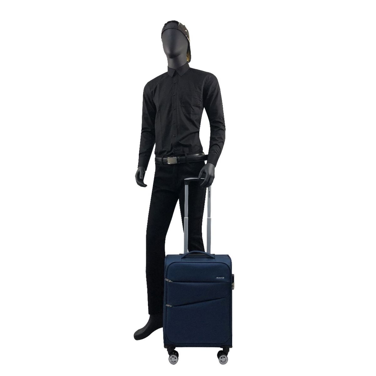 AIRPORT Valise cabine souple bleue foncé Perfeckto 55x35x20cm