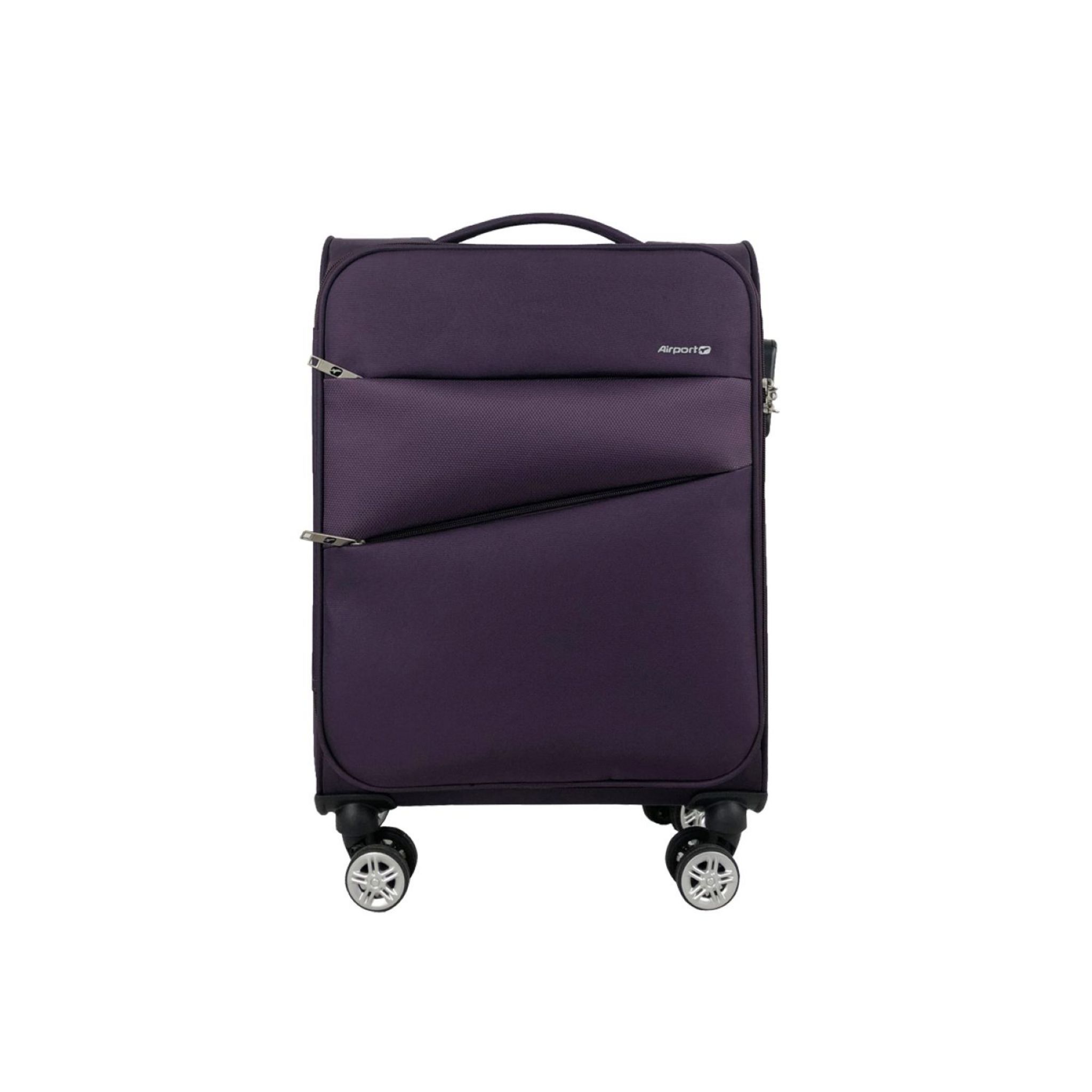 Voir la diapositive 2 : AIRPORT Valise cabine souple violette Perfeckto 55x35x20cm