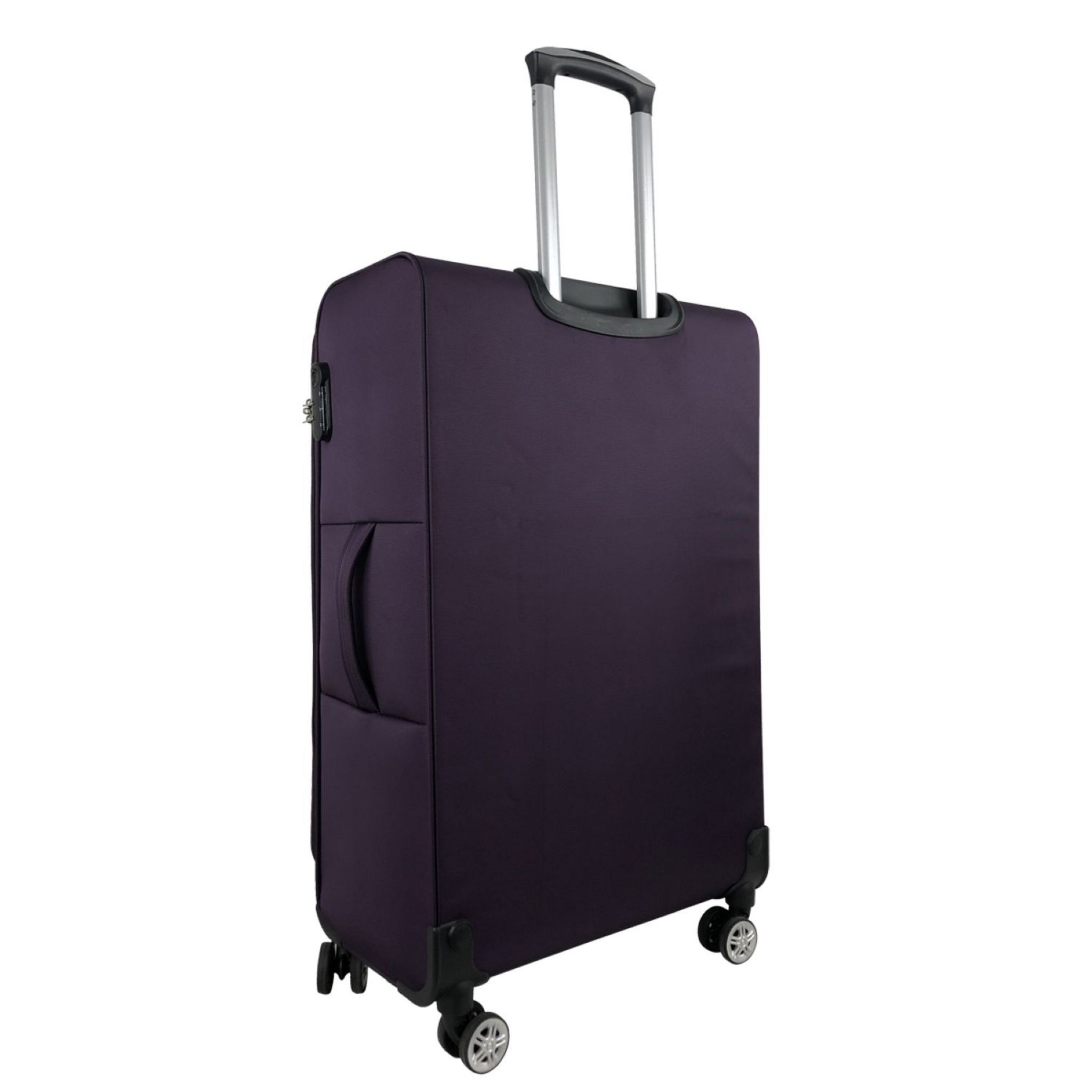 Voir la diapositive 4 : AIRPORT Grande Valise souple violette Perfeckto 76x46x27cm