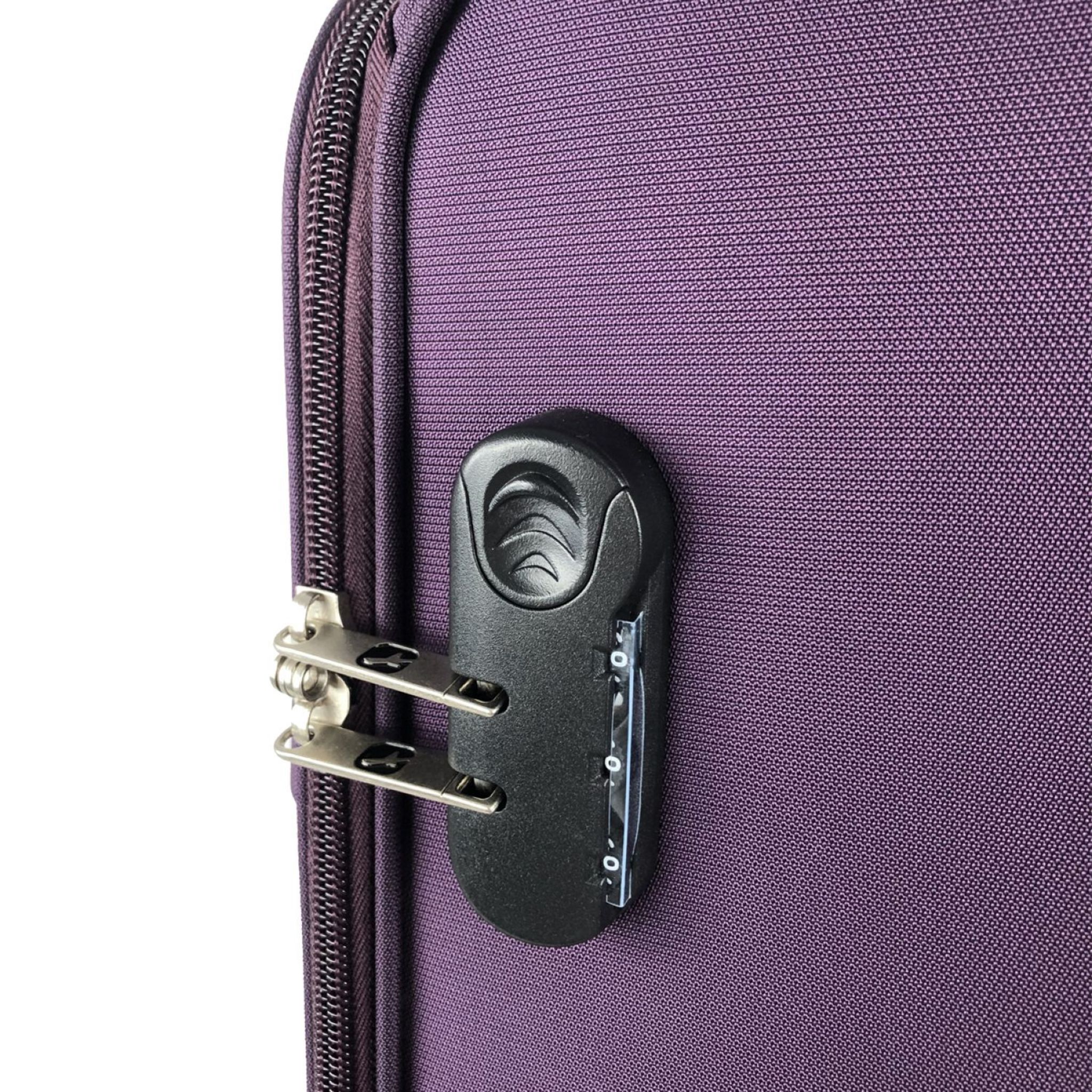 Voir la diapositive 5 : AIRPORT Grande Valise souple violette Perfeckto 76x46x27cm