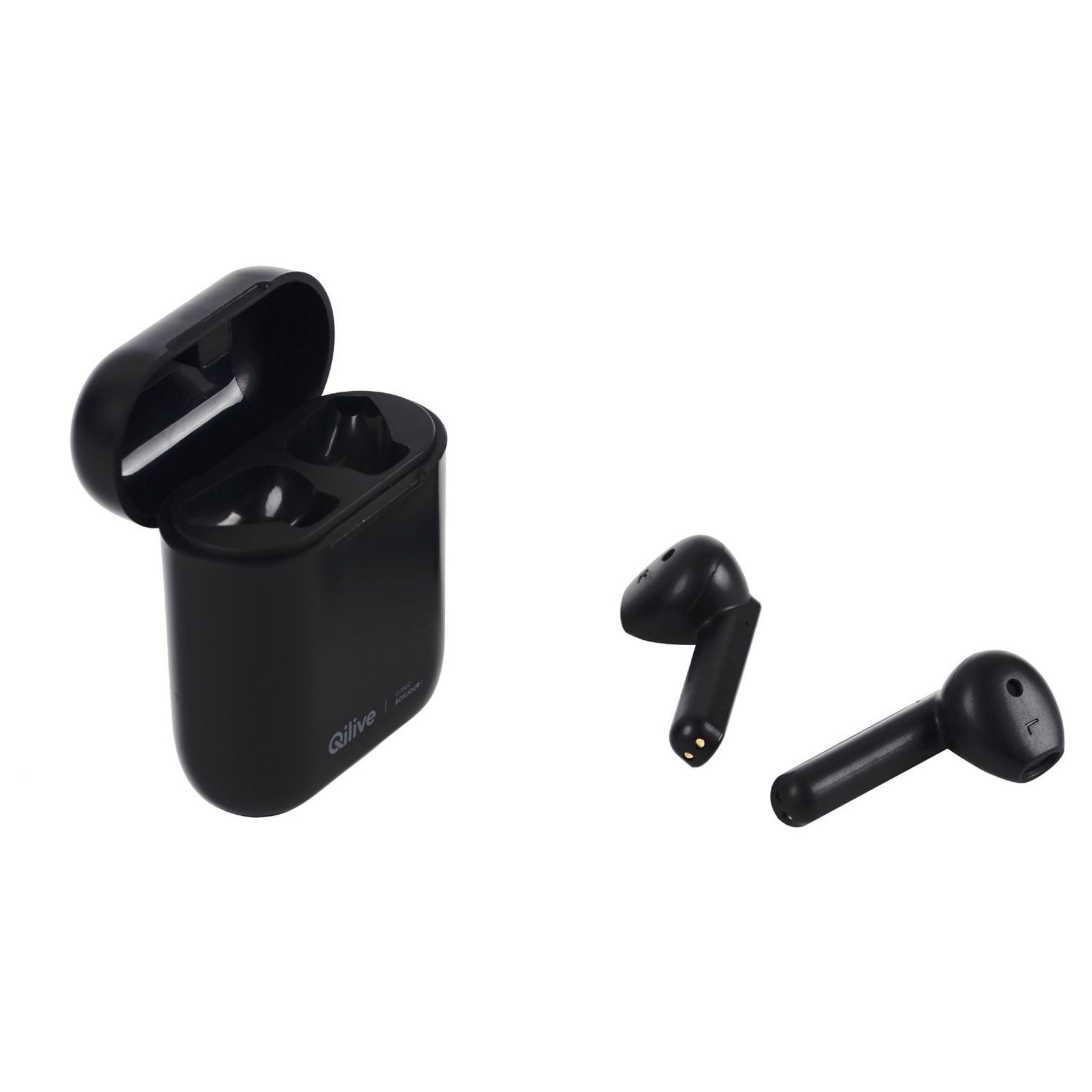 Voir la diapositive 2 : QILIVE Écouteurs sans fil Bluetooth avec étui de recharge - Noir - Q1960
