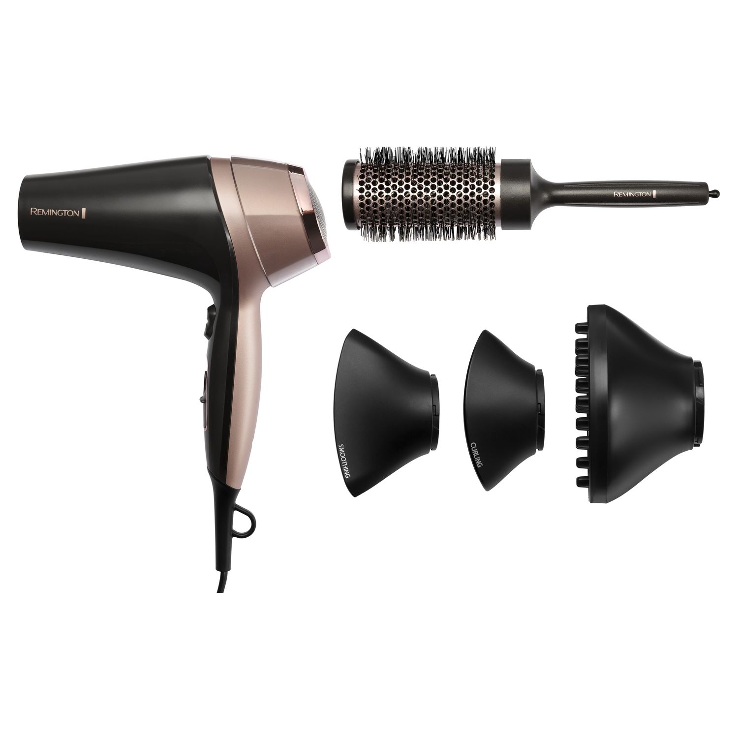 Voir la diapositive 2 : REMINGTON Sèche cheveux avec diffuseur fonction ionique D5706 - Noir