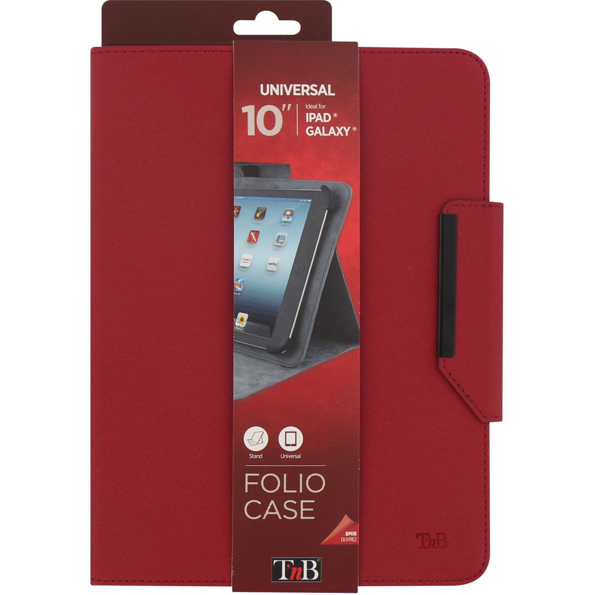 Voir la diapositive 5 : TNB Protection pour tablette Reg-Folio universelle 10 pouces Rouge