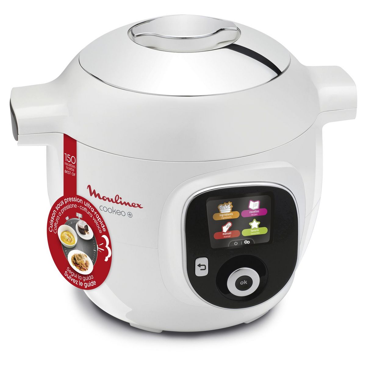MOULINEX Multicuiseur intelligent COOKEO Blanc 150 recettes - CE851110