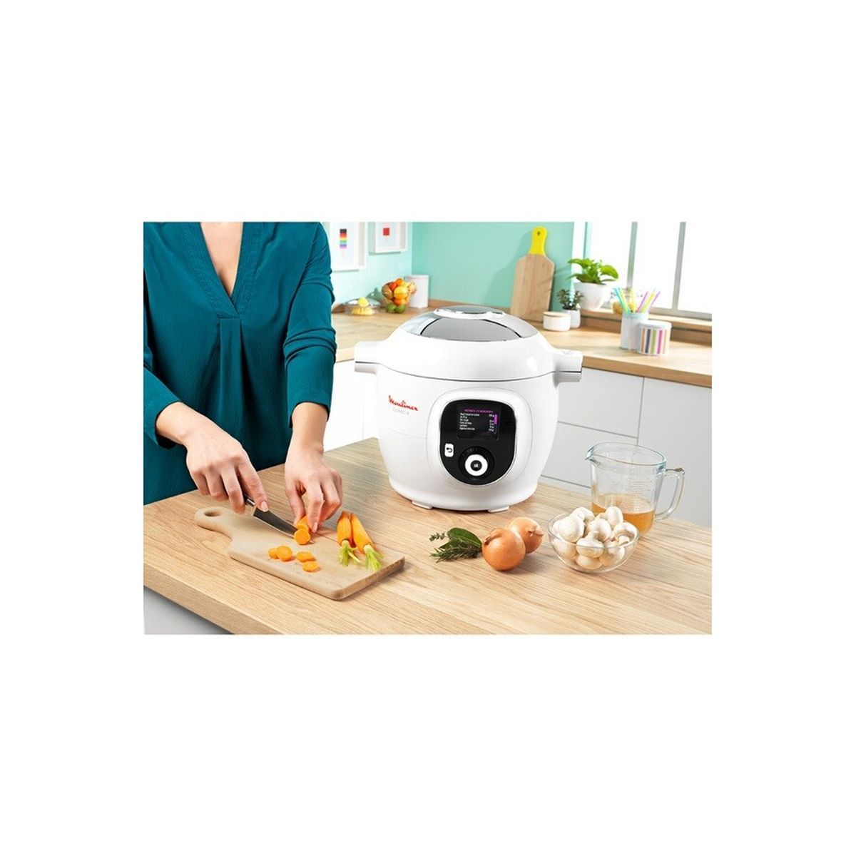 MOULINEX Multicuiseur intelligent COOKEO Blanc 150 recettes - CE851110