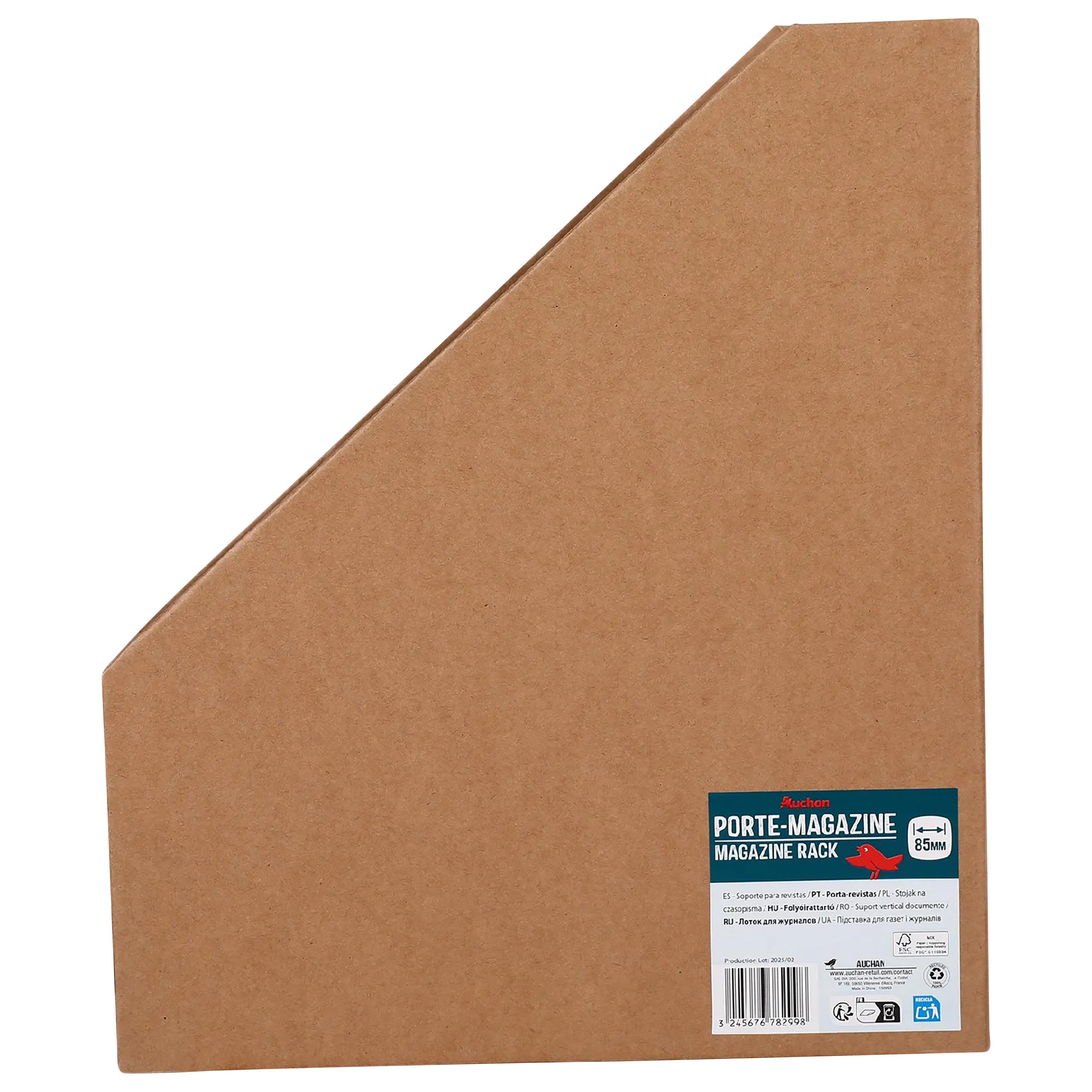 Voir la diapositive 2 : AUCHAN Range revues Kraft recyclé 26.5x31x8.5cm