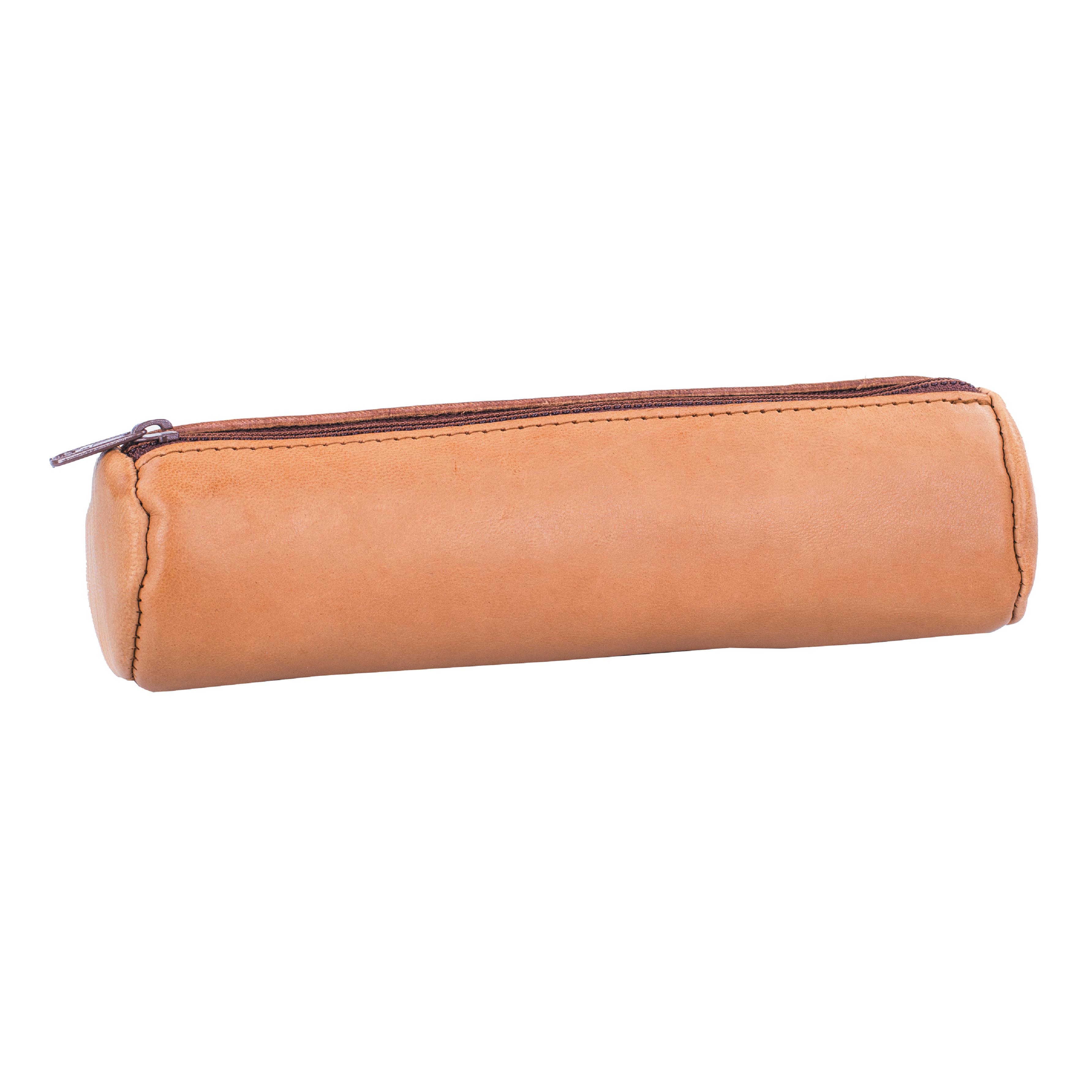 HAMELIN Trousse ronde cuir naturel - Beige