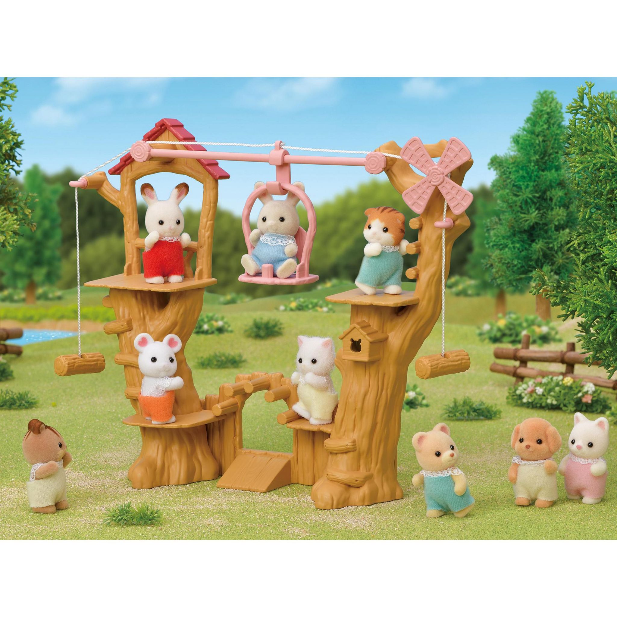 Voir la diapositive 5 : EPOCH D'ENFANCE La Tyrolienne du bébé lapin crème Sylvanian Families