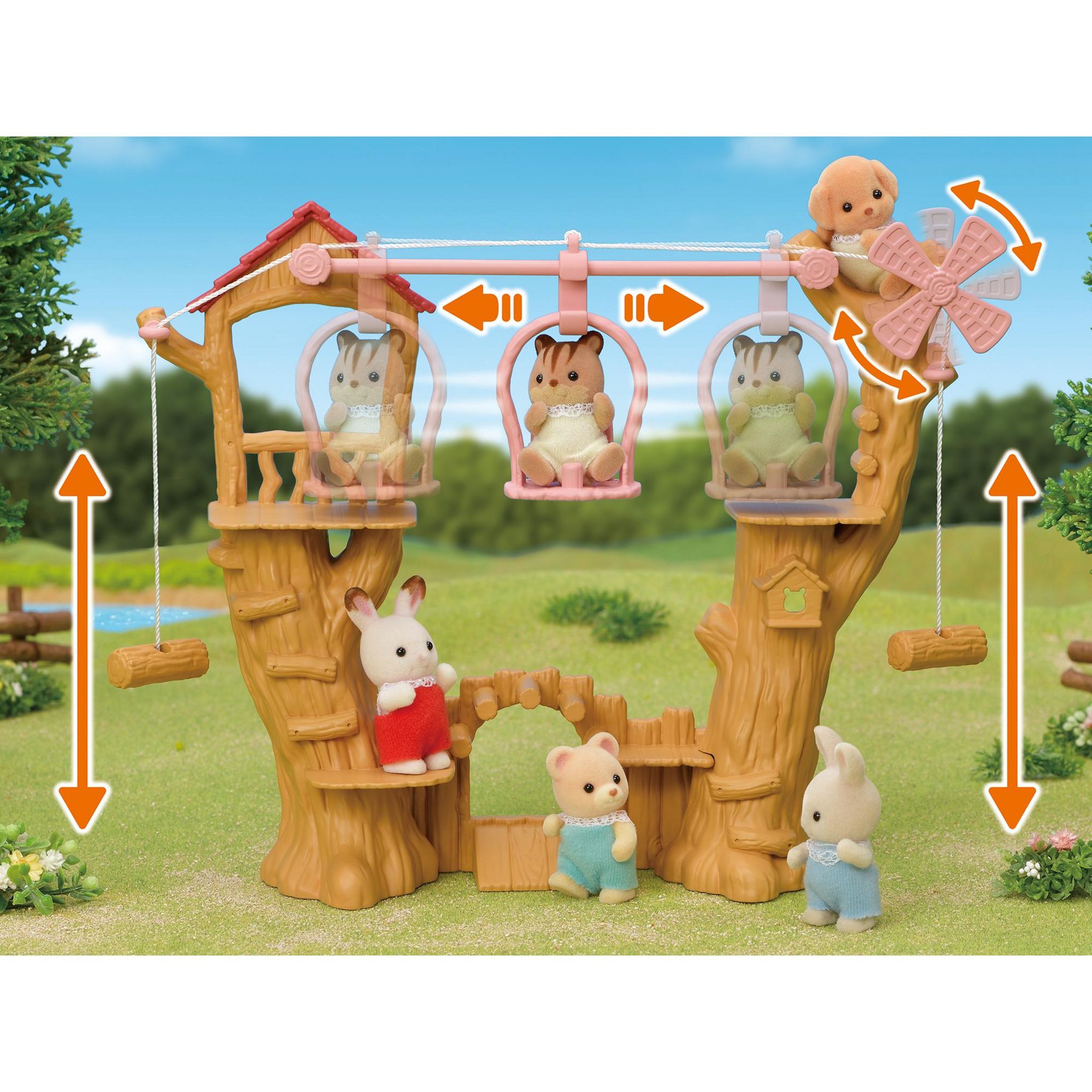 Voir la diapositive 6 : EPOCH D'ENFANCE La Tyrolienne du bébé lapin crème Sylvanian Families