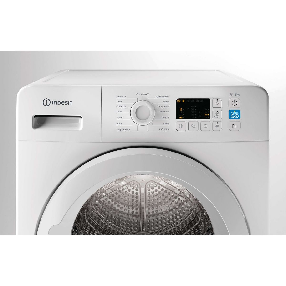 INDESIT Sèche linge hublot YTM1081FR, 8 kg, Condensation, Pompe à chaleur, A+