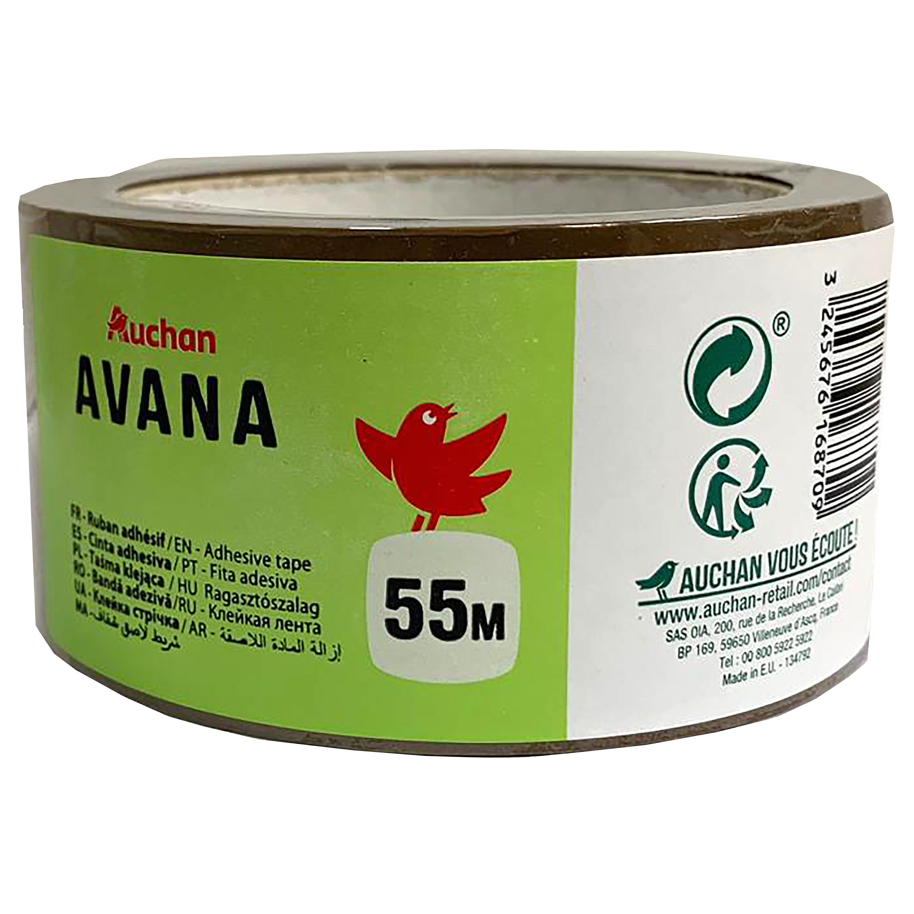 AUCHAN Ruban adhésif marron 55mx66mm