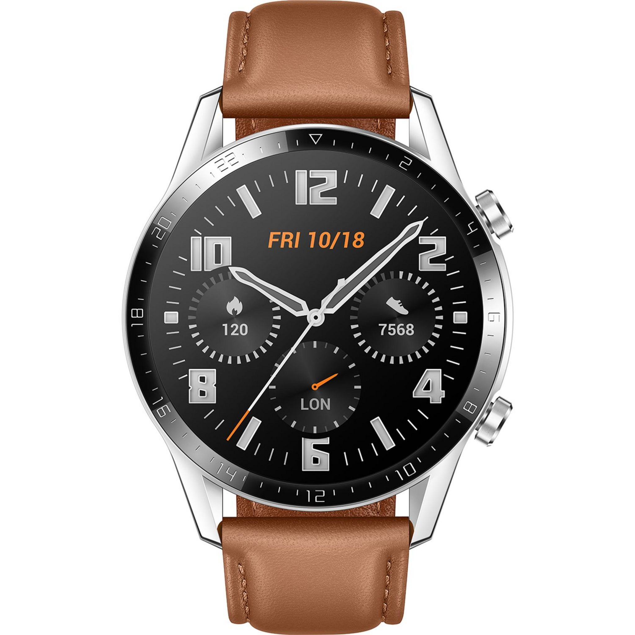 Voir la diapositive 4 : HUAWEI Montre connectée 46 mm - Watch GT 2 - Latona-B19V - Marron