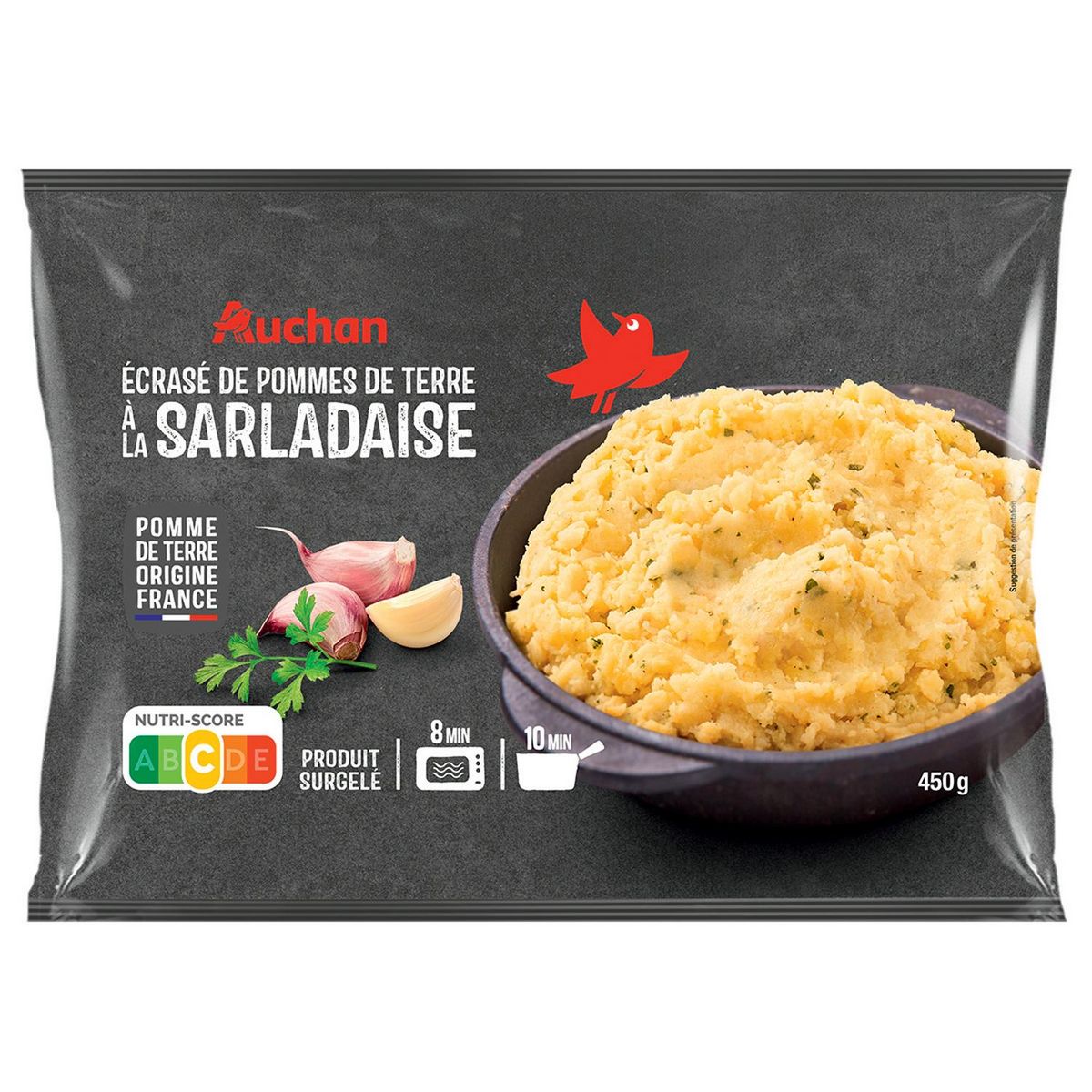 AUCHAN Ecrasé de pommes de terre à la sarladaise 3 portions 450g