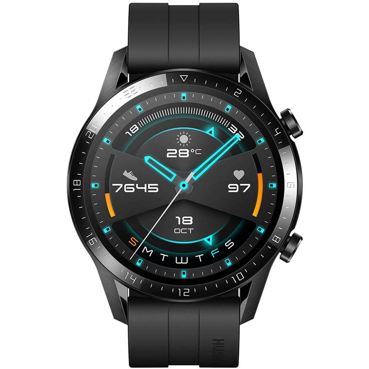 HUAWEI Montre connectée 46 mm - Watch GT 2 - Latona-B19S - Noir