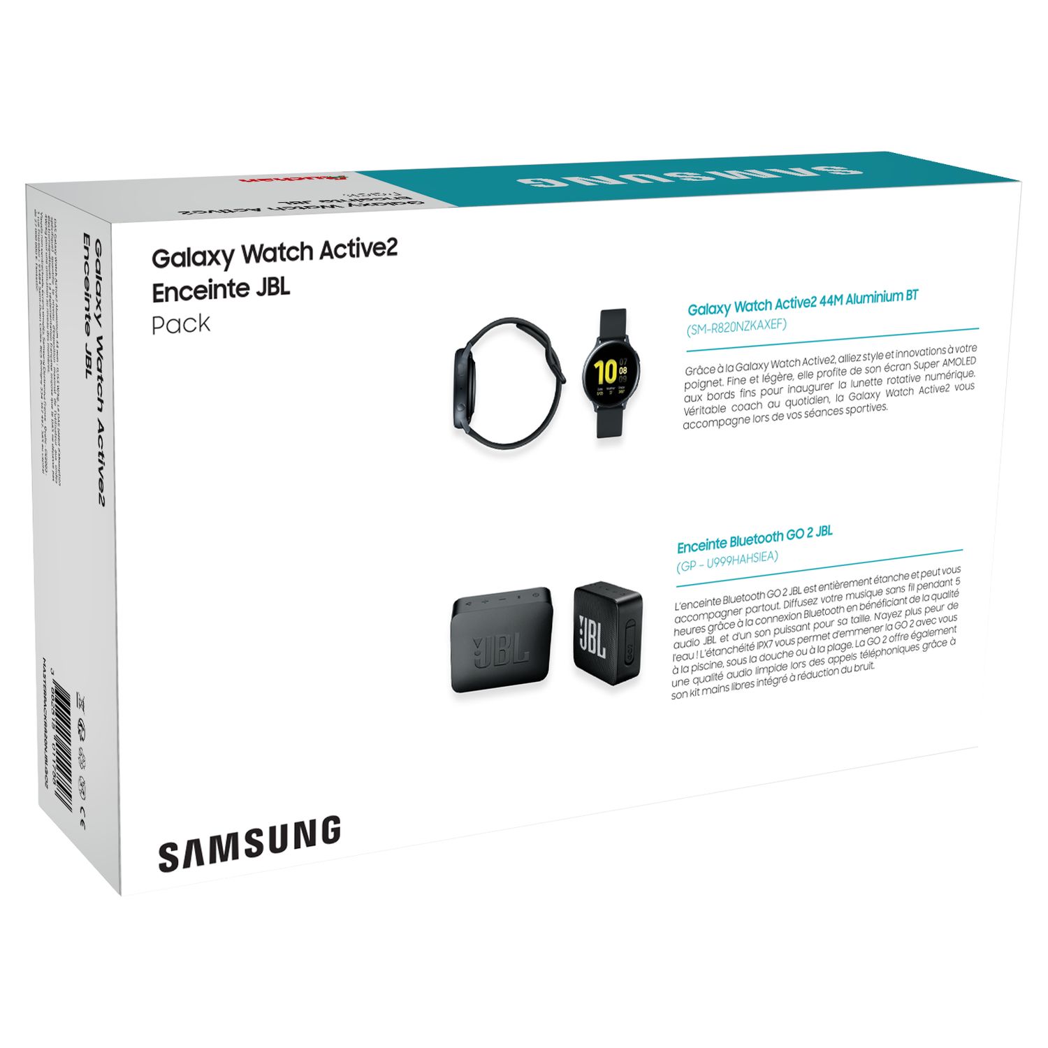 Voir la diapositive 13 : SAMSUNG Montre connectée Galaxy Watch Active2 44 Aluminium Noir + Enceinte Bluetooth GO 2 JBL