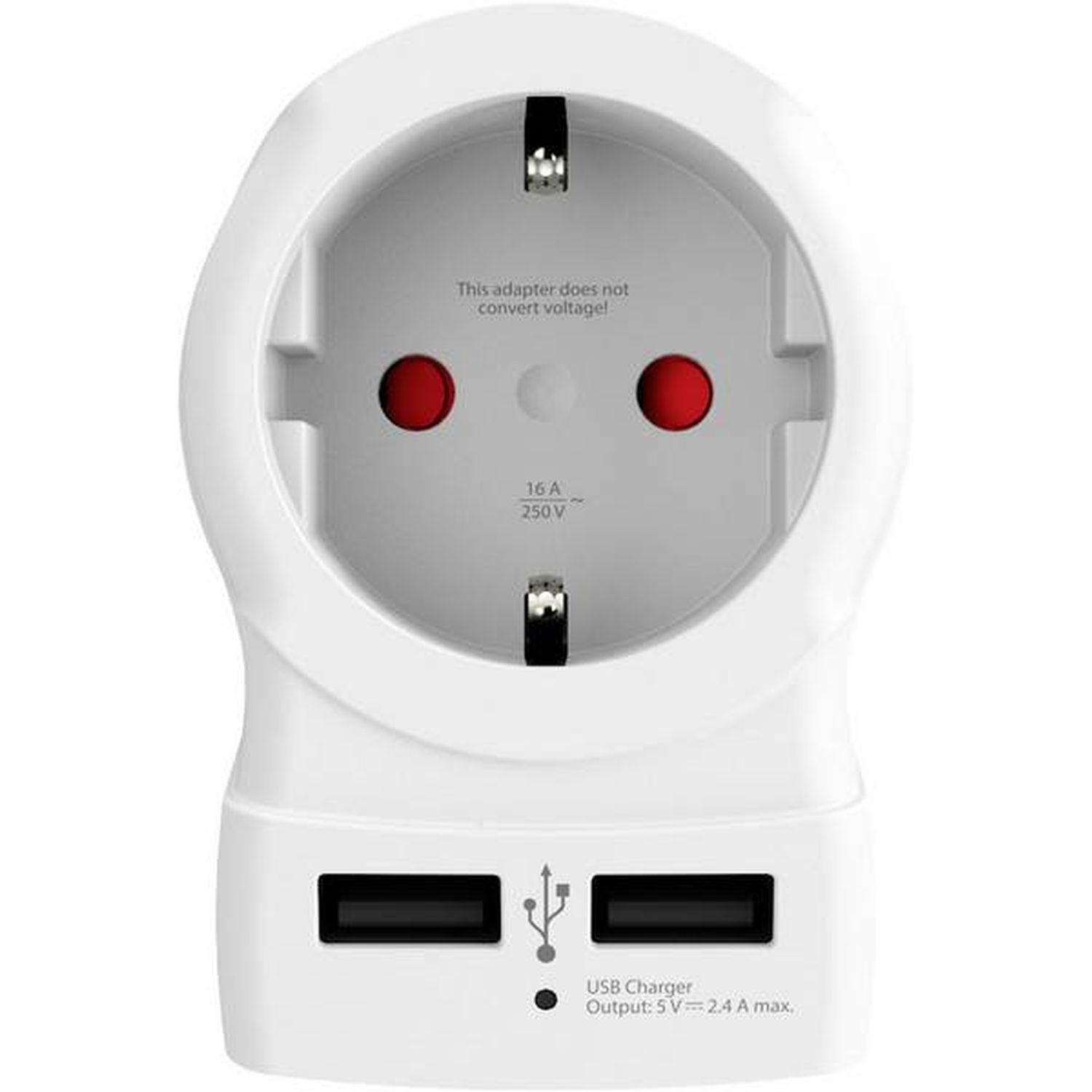 Voir la diapositive 5 : SKROSS Adaptateur secteur de voyage Europe vers Grande Bretagne + Double chargeur USB - Blanc