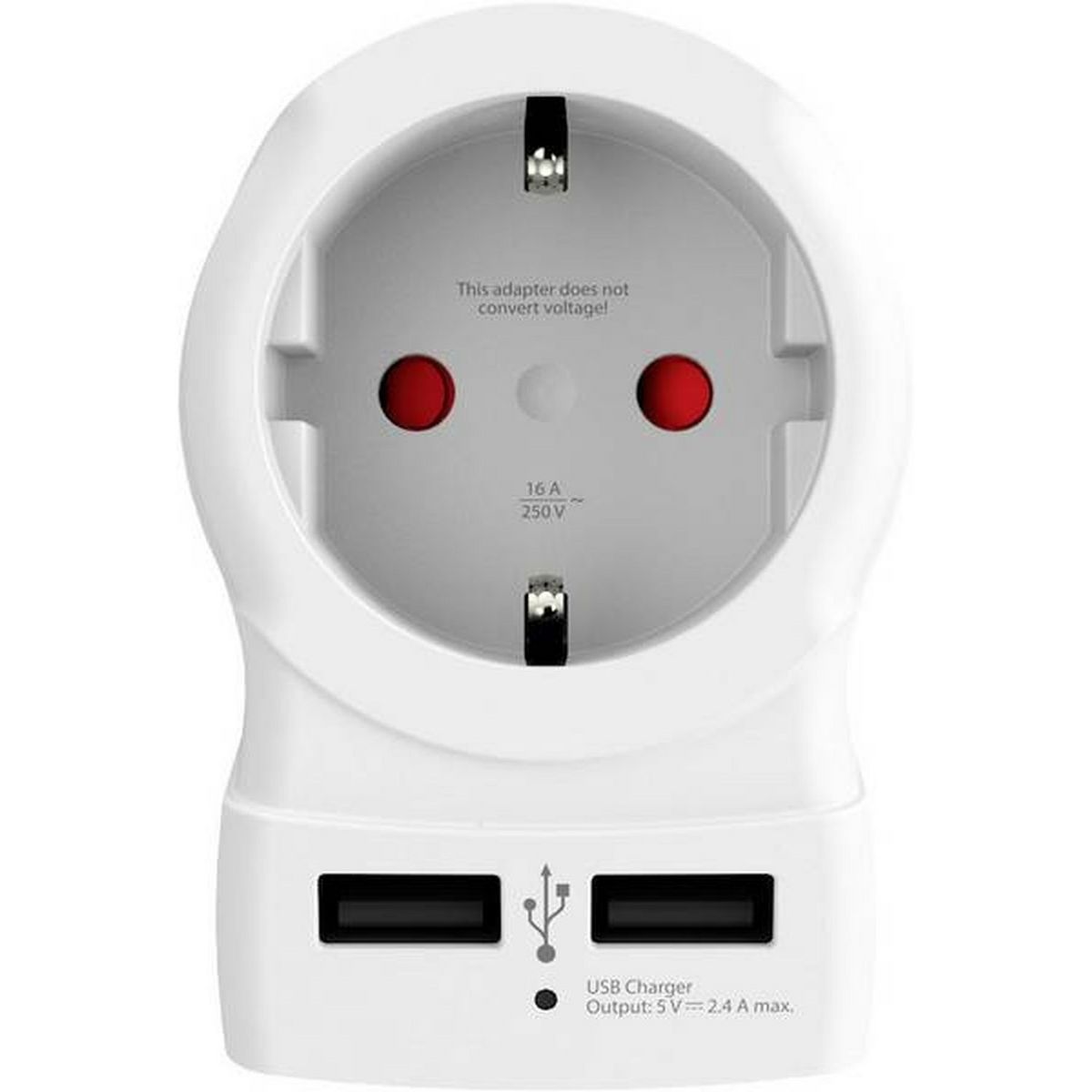 SKROSS Adaptateur secteur de voyage Europe vers Grande Bretagne + Double chargeur USB - Blanc