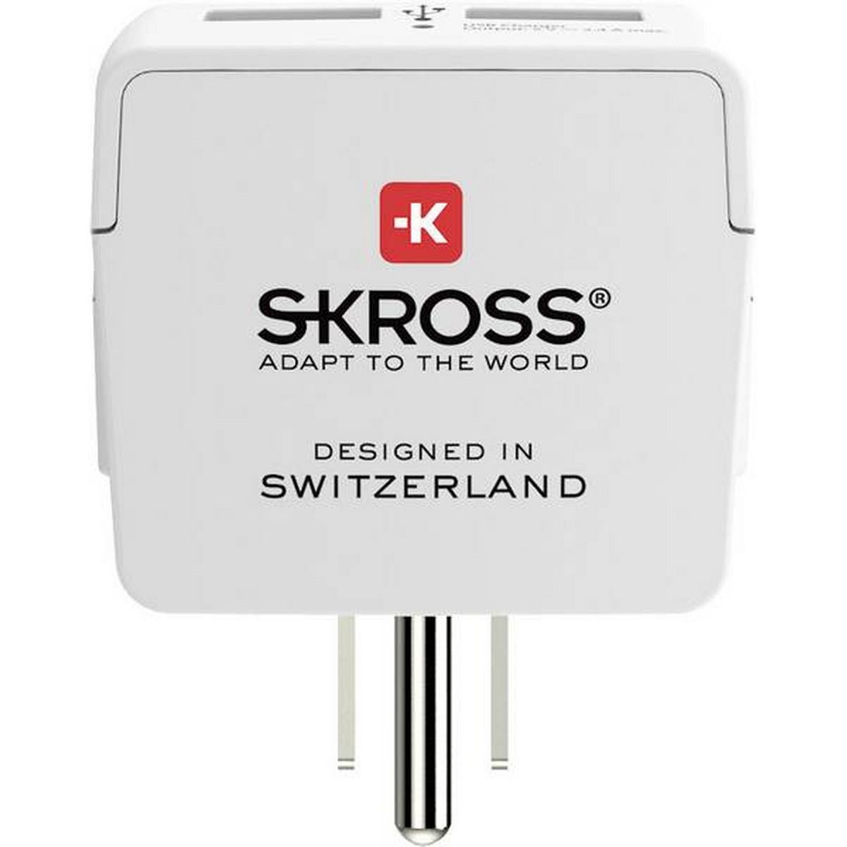 SKROSS Adaptateur secteur de voyage Europe vers USA + Double chargeur USB - Blanc