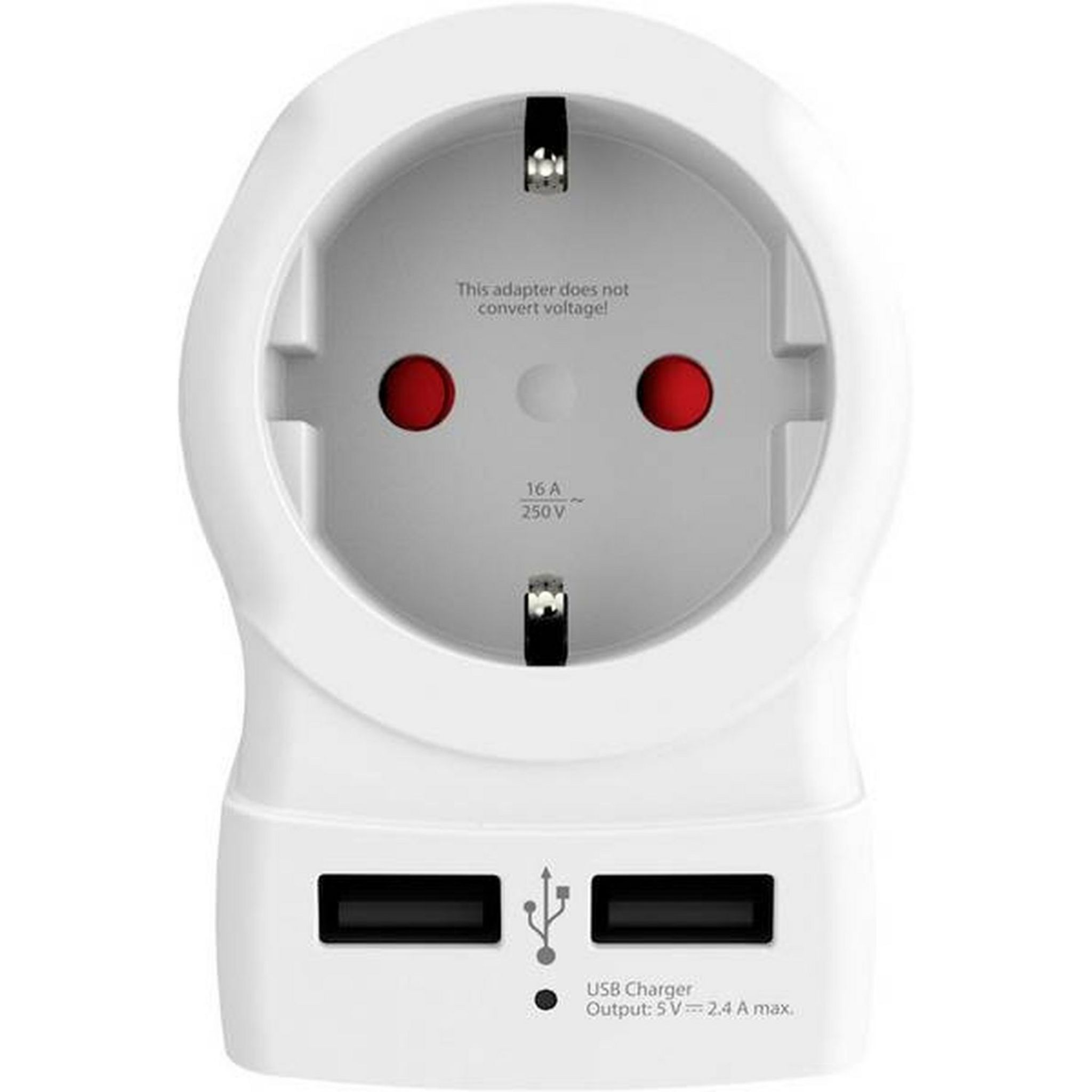 Voir la diapositive 5 : SKROSS Adaptateur secteur de voyage Europe vers USA + Double chargeur USB - Blanc