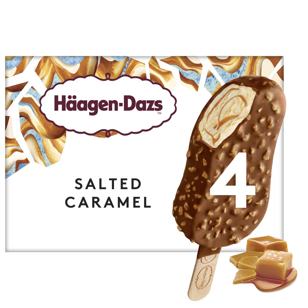 HAAGEN DAZS Bâtonnets glacés caramel beurre salé  4 pièces 280g