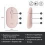 Voir la diapositive 12 : LOGITECH Souris Sans Fil M350 Pebble Sliencieuse Bluetooth - Rose