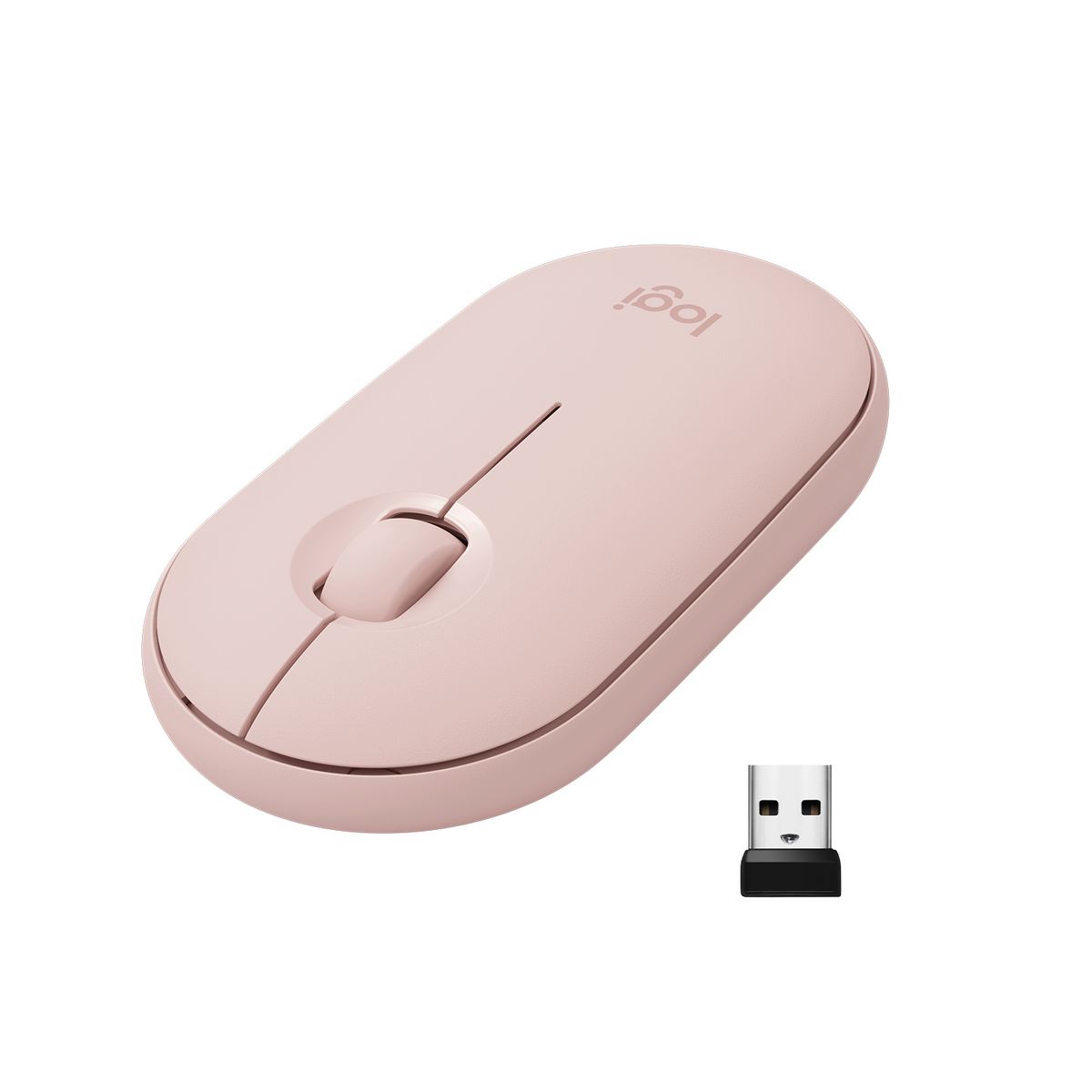LOGITECH Souris Sans Fil M350 Pebble Sliencieuse Bluetooth - Rose