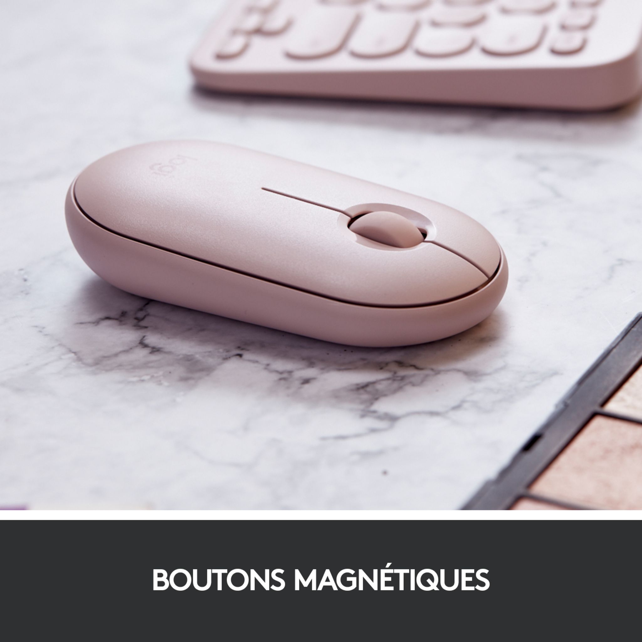 Voir la diapositive 11 : LOGITECH Souris Sans Fil M350 Pebble Sliencieuse Bluetooth - Rose