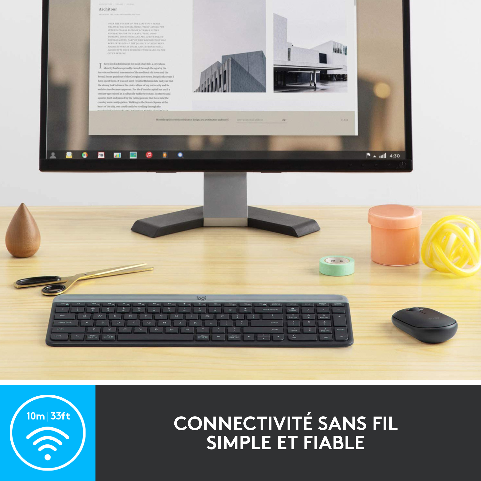 Voir la diapositive 4 : LOGITECH Clavier + Souris sans fil MK470