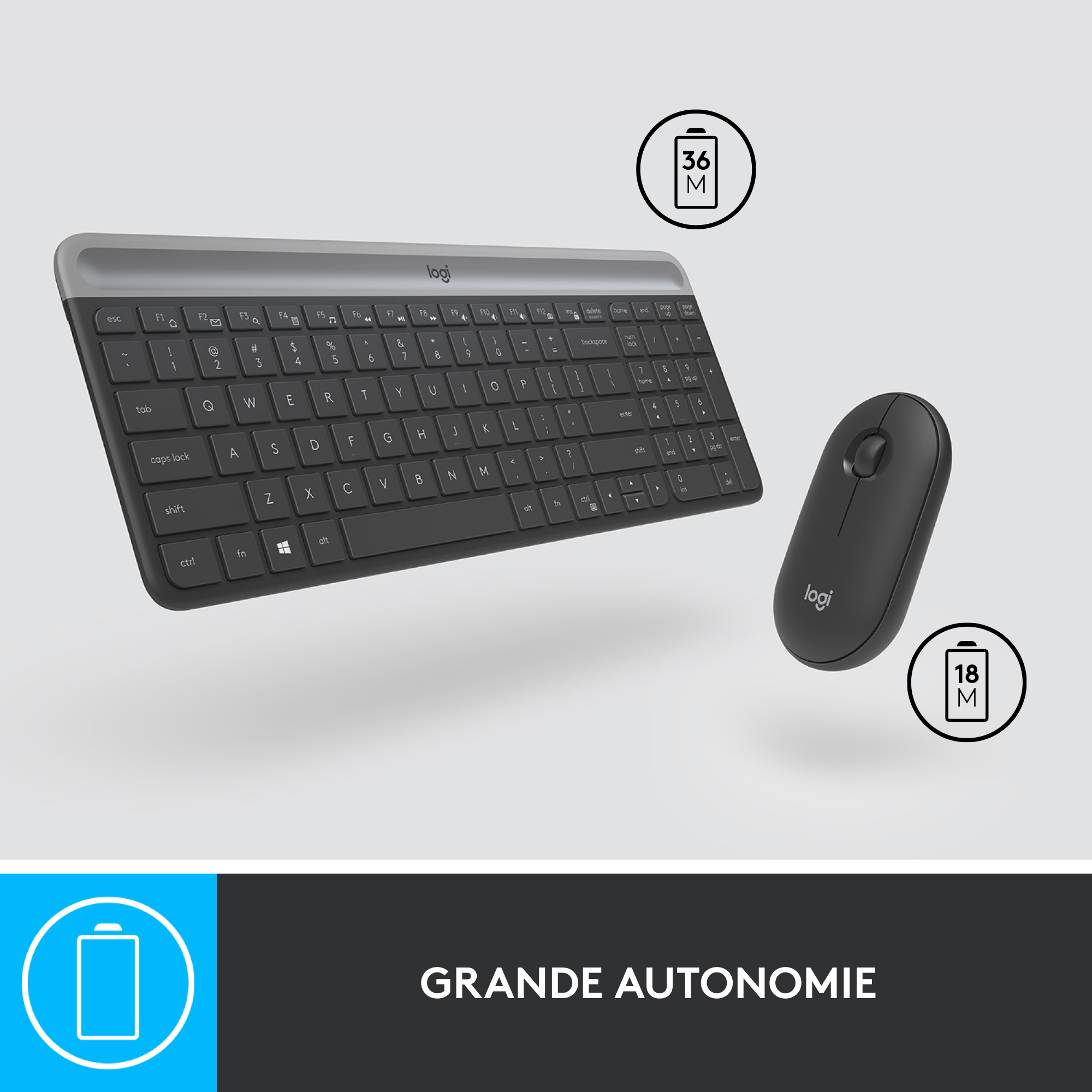 Voir la diapositive 5 : LOGITECH Clavier + Souris sans fil MK470