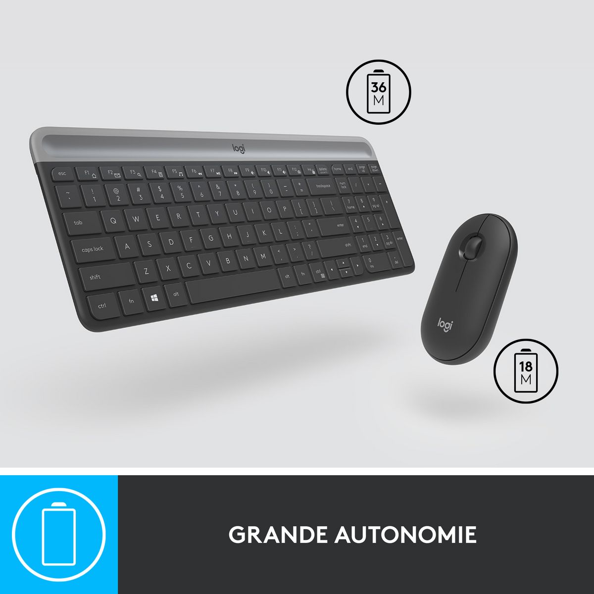 LOGITECH Clavier + Souris sans fil MK470