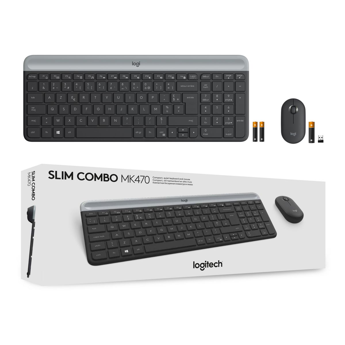 LOGITECH Clavier + Souris sans fil MK470