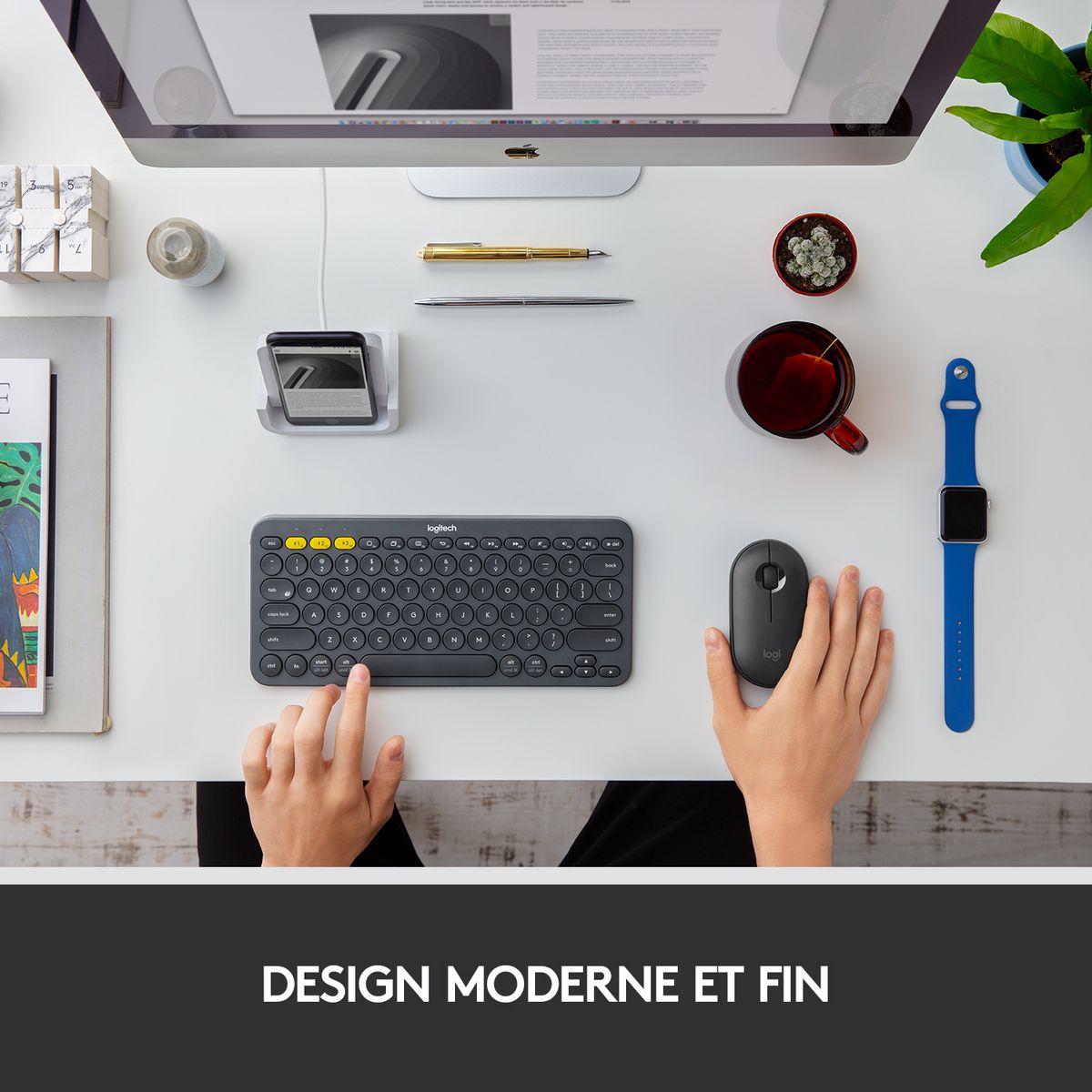 LOGITECH Souris Sans Fil M350 Pebble Sliencieuse Bluetooth - Graphite