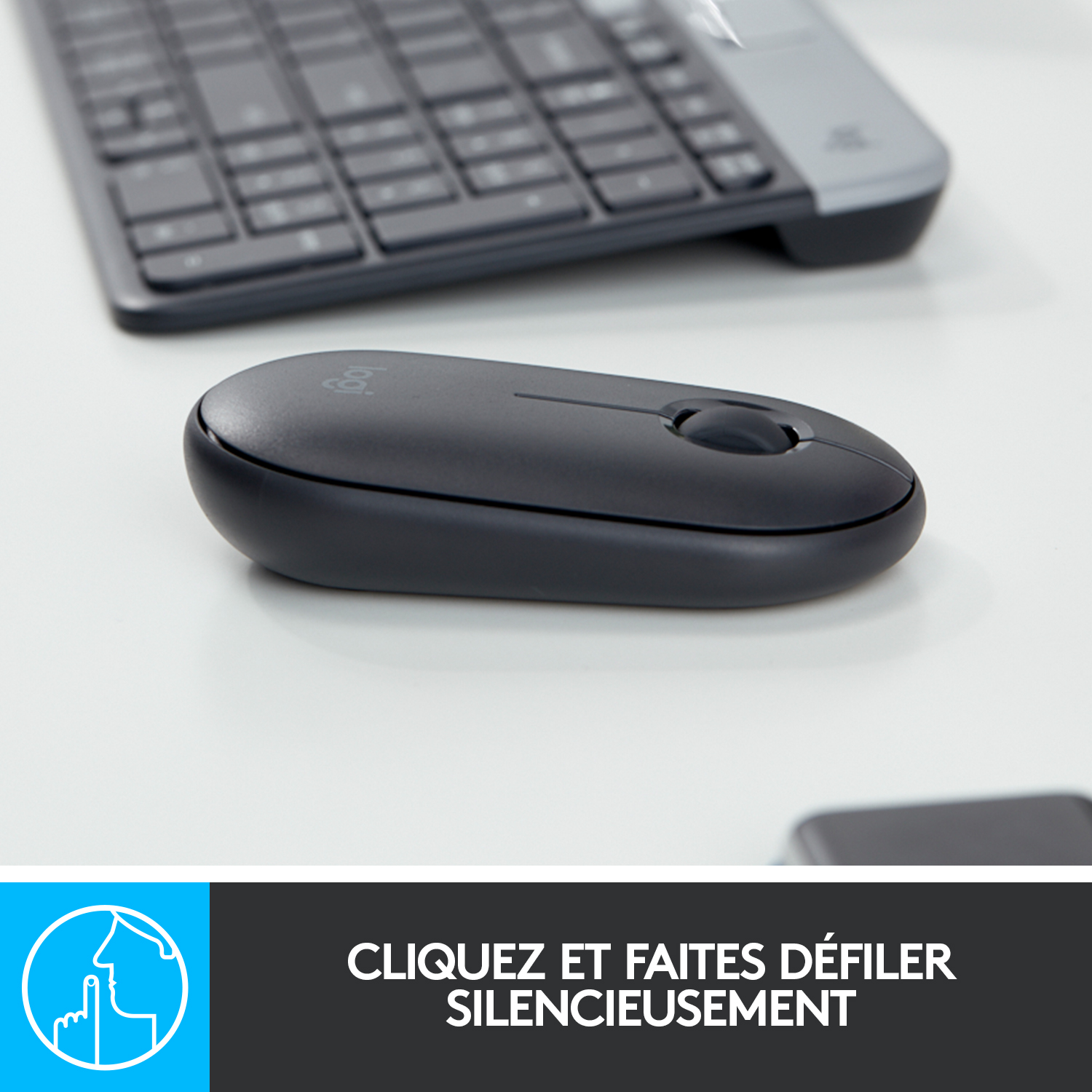 Voir la diapositive 6 : LOGITECH Souris Sans Fil M350 Pebble Sliencieuse Bluetooth - Graphite