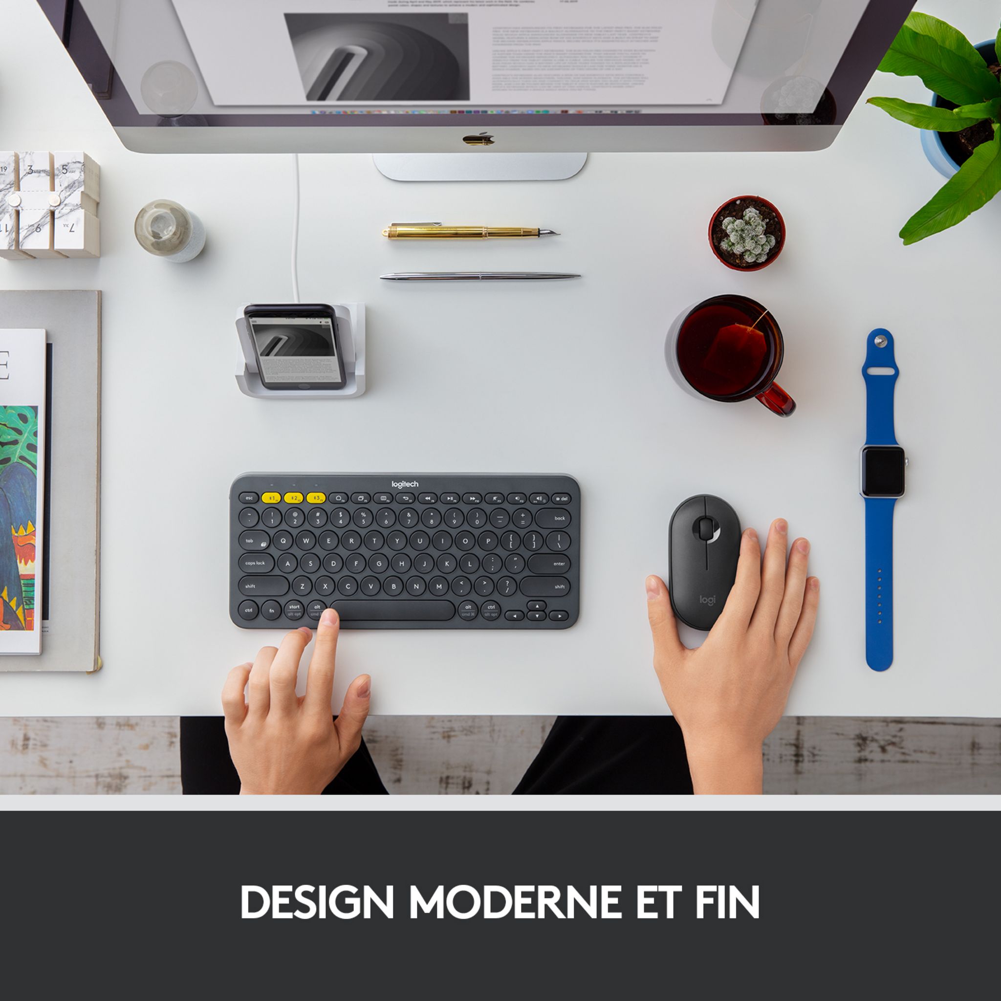 Voir la diapositive 7 : LOGITECH Souris Sans Fil M350 Pebble Sliencieuse Bluetooth - Graphite