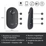 Voir la diapositive 8 : LOGITECH Souris Sans Fil M350 Pebble Sliencieuse Bluetooth - Graphite