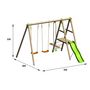 Voir la diapositive 3 : ALEO BY TRIGANO Portique balançoire avec toboggan - Bois - H2,30m - TUTTI