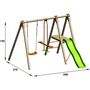 Voir la diapositive 3 : ALEO BY TRIGANO Portique balançoire avec toboggan - Bois - H1,90m - VABI