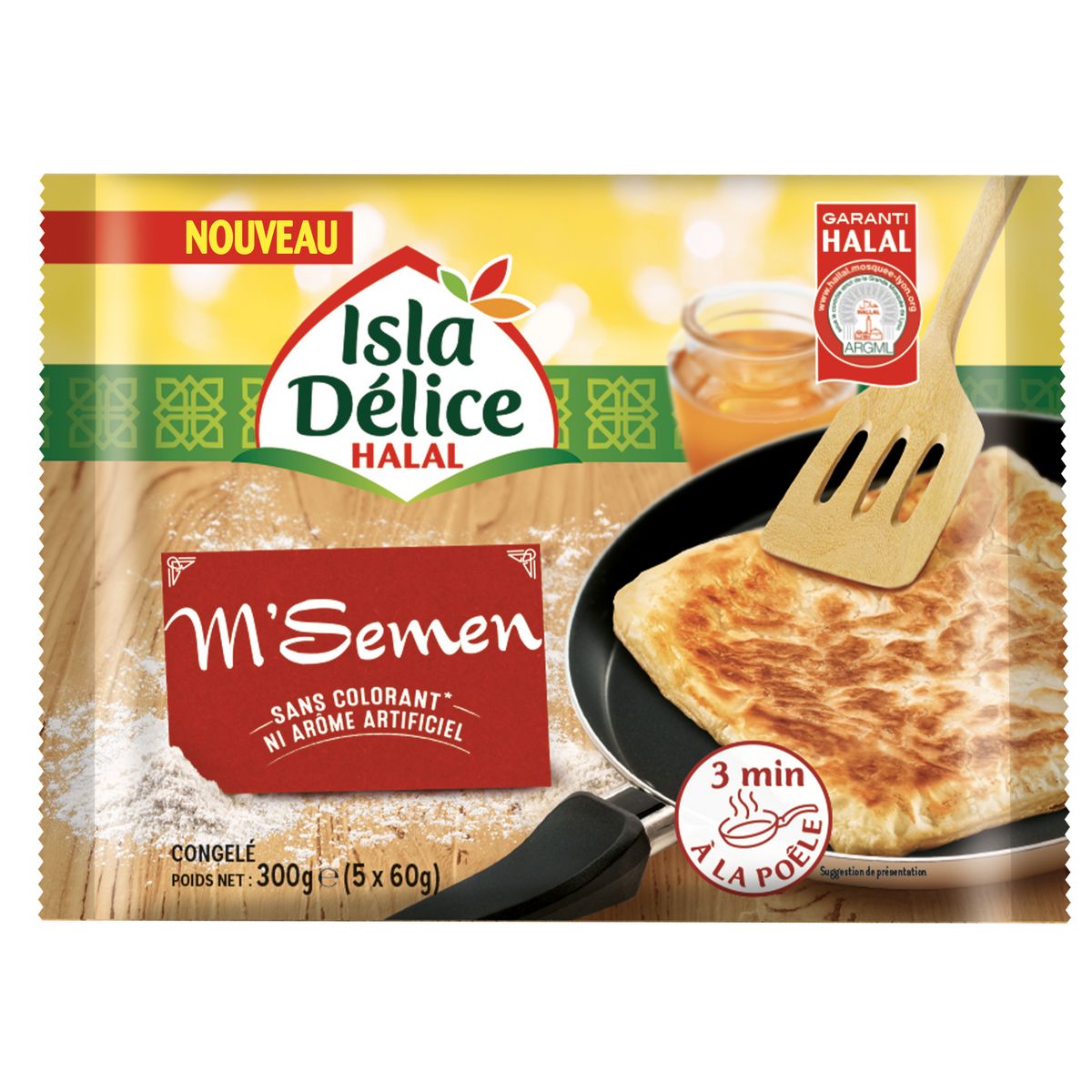 ISLA DELICE M'Semen crêpe feuilletée nature 5 pièces  300g