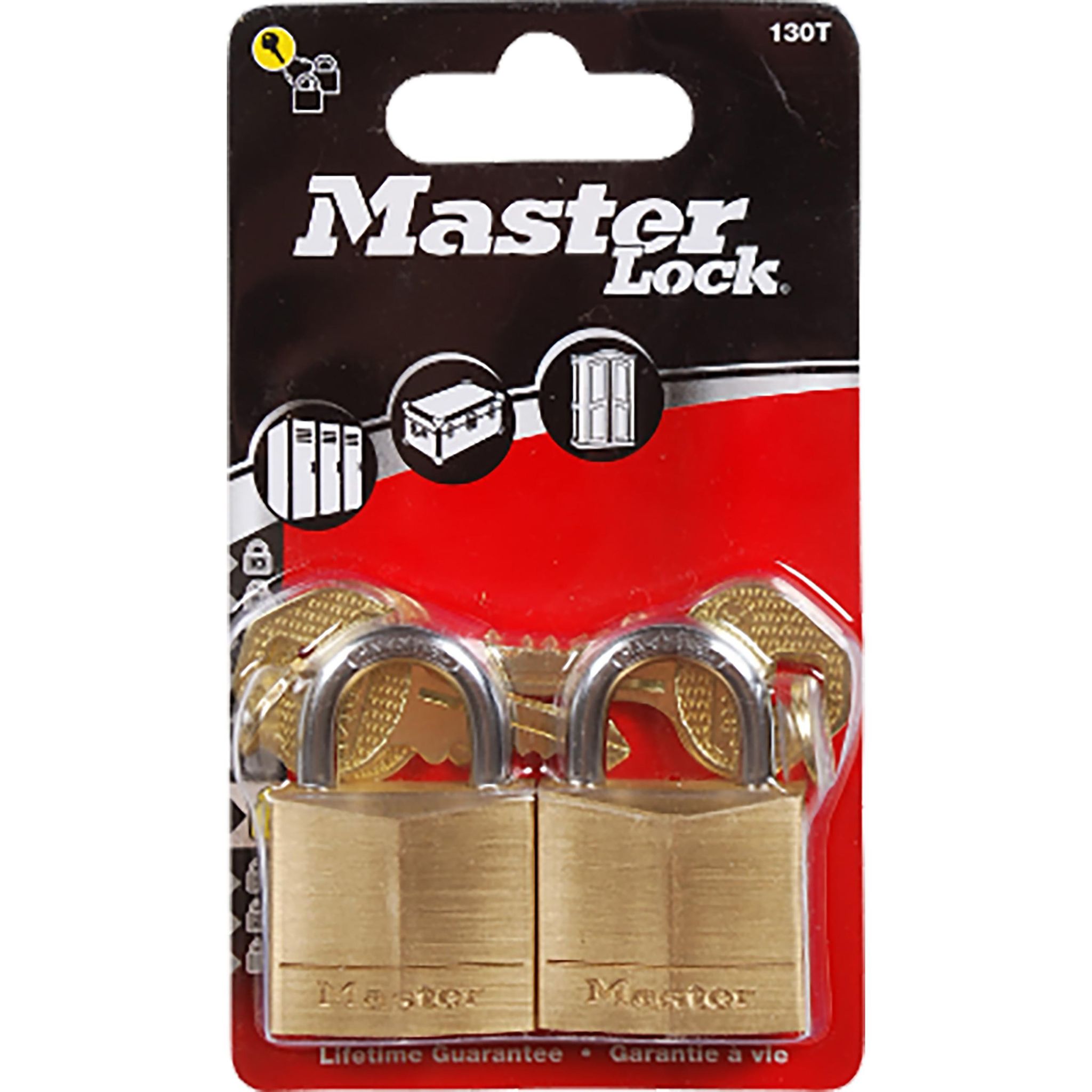 MASTER LOCK Lot de 2 cadenas laiton 30 mm