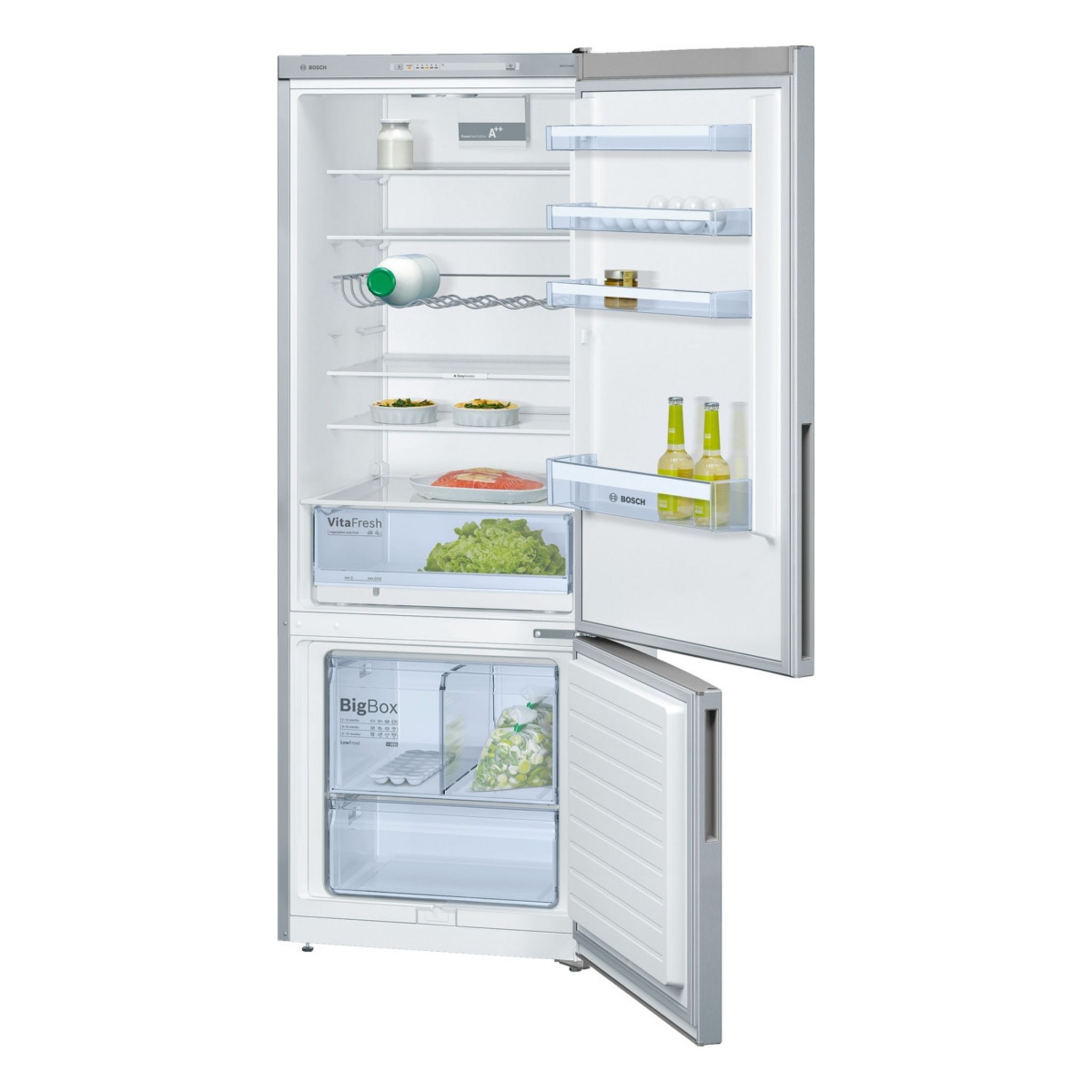 Voir la diapositive 3 : BOSCH Réfrigérateur combiné KGV58VL31S, 500 L, Froid ventilé No frost