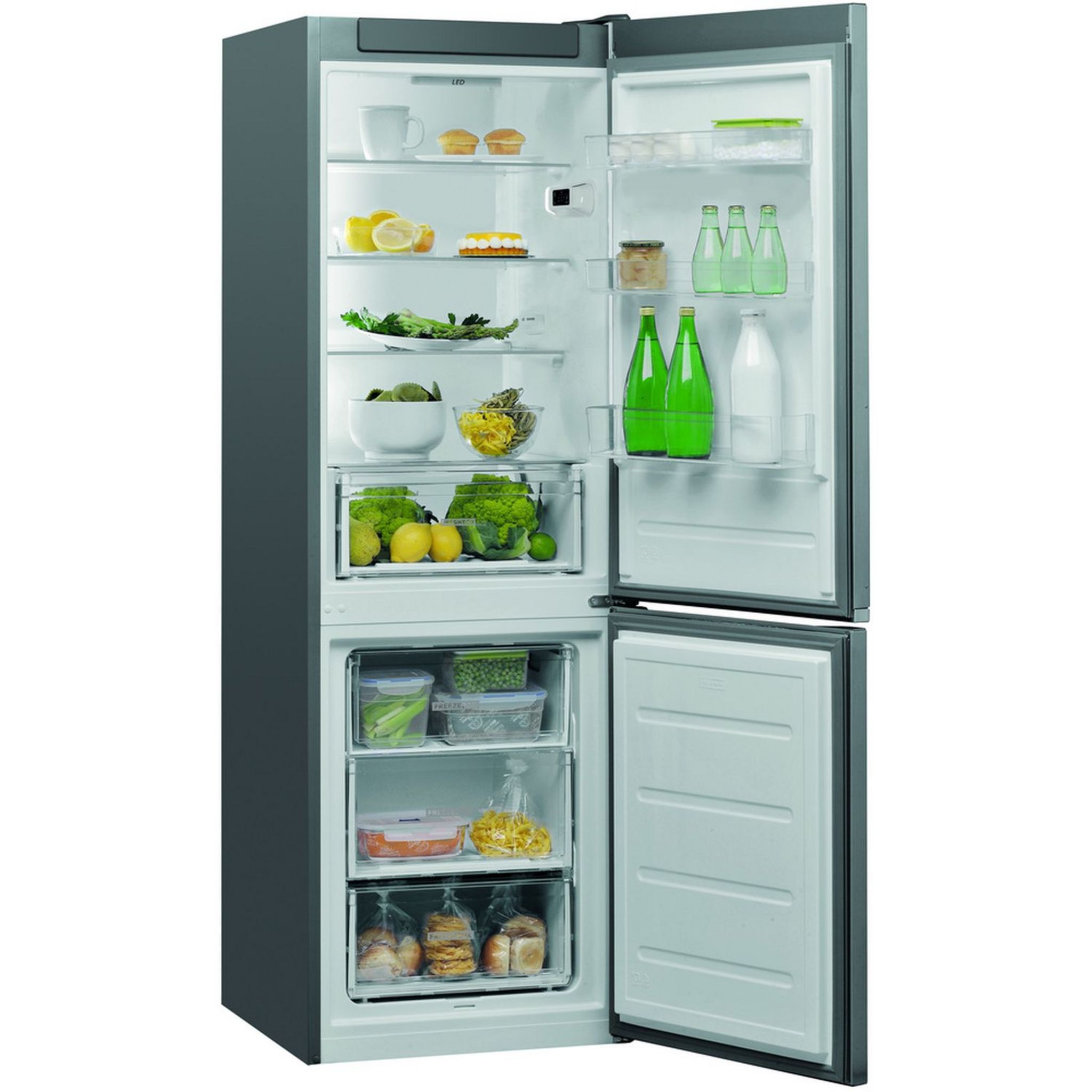 Voir la diapositive 2 : WHIRLPOOL Réfrigérateur combiné W5 821EOX, 339 L, Froid statique