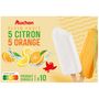 Voir la diapositive 3 : AUCHAN Bâtonnets glacés citron orange 10 pièces 415g