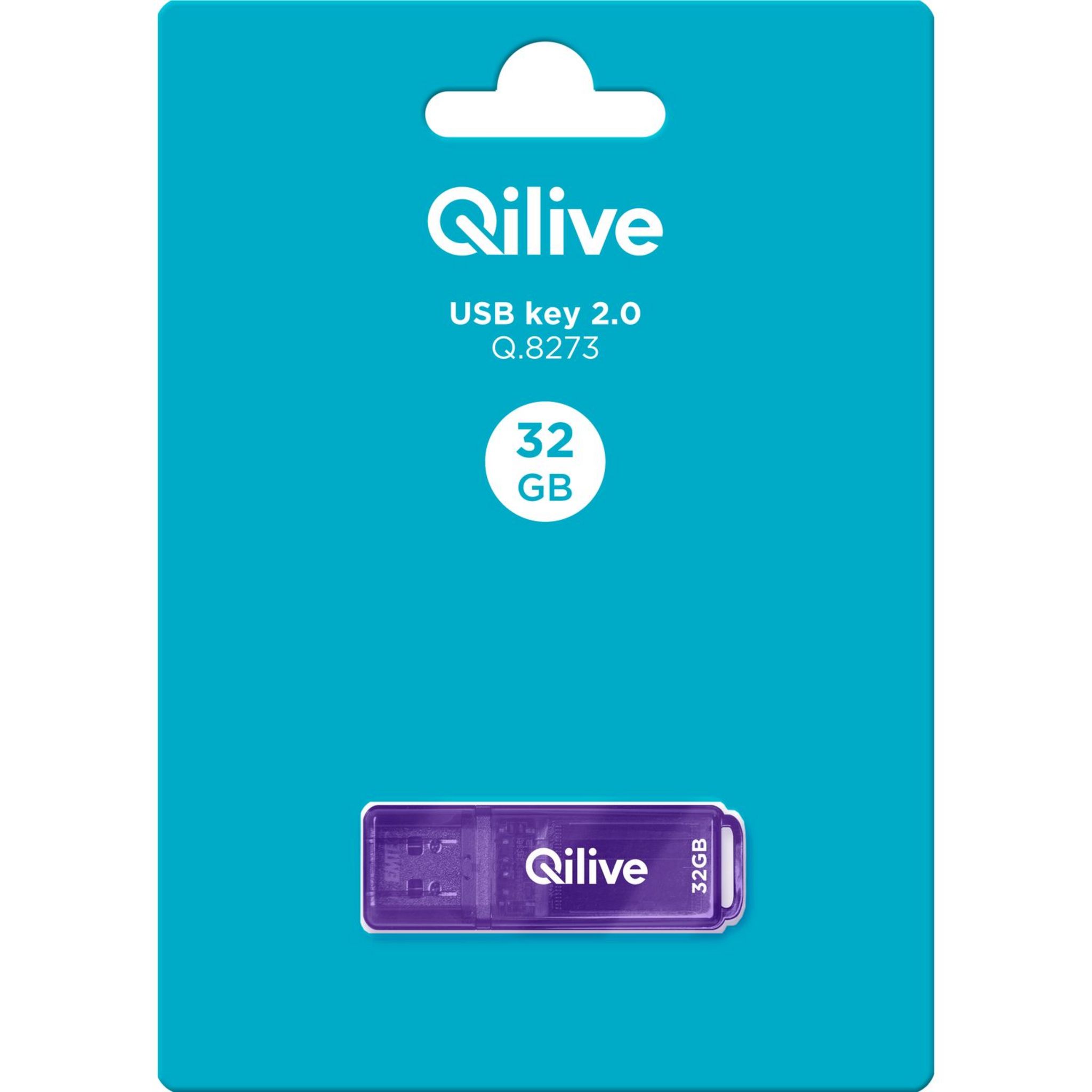 Voir la diapositive 2 : QILIVE Clé USB 32 Go 2.0 Q.8273 Violet